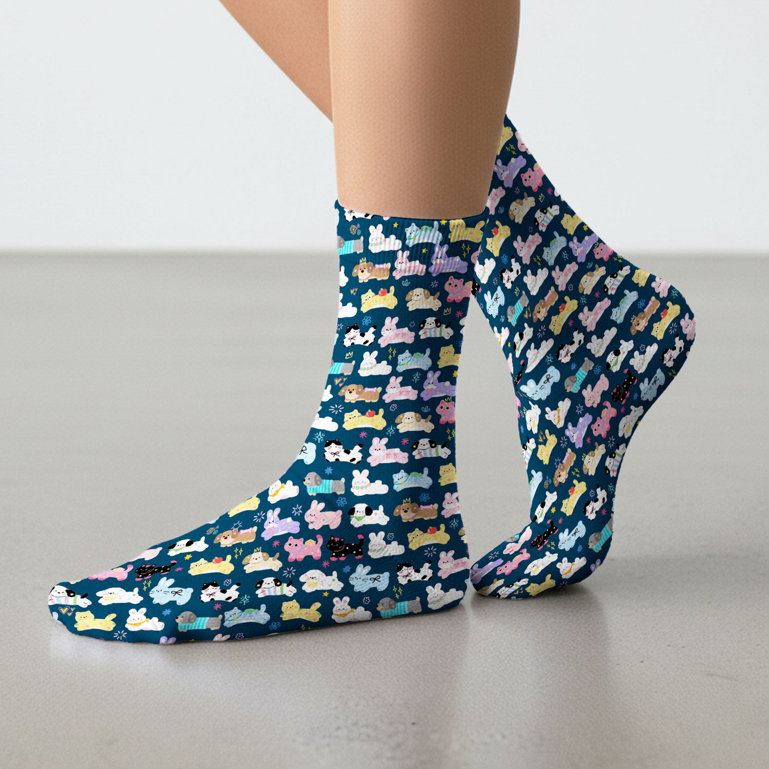 Cute Kawaii Animal Pattern Socks, Socks for Nurse Doctor