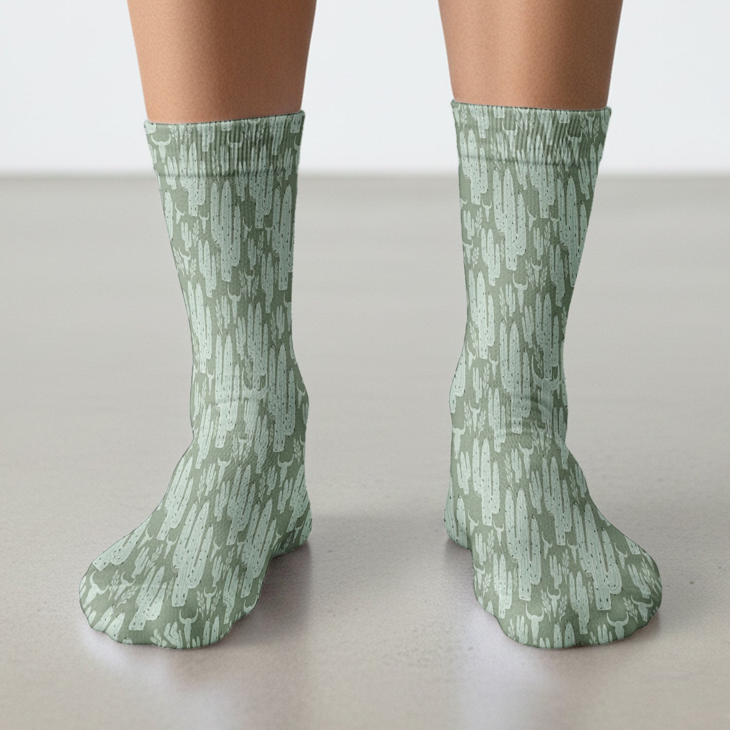 Funny Desert Cactus Skull Pattern Socks, Adult Socks for Men and Women