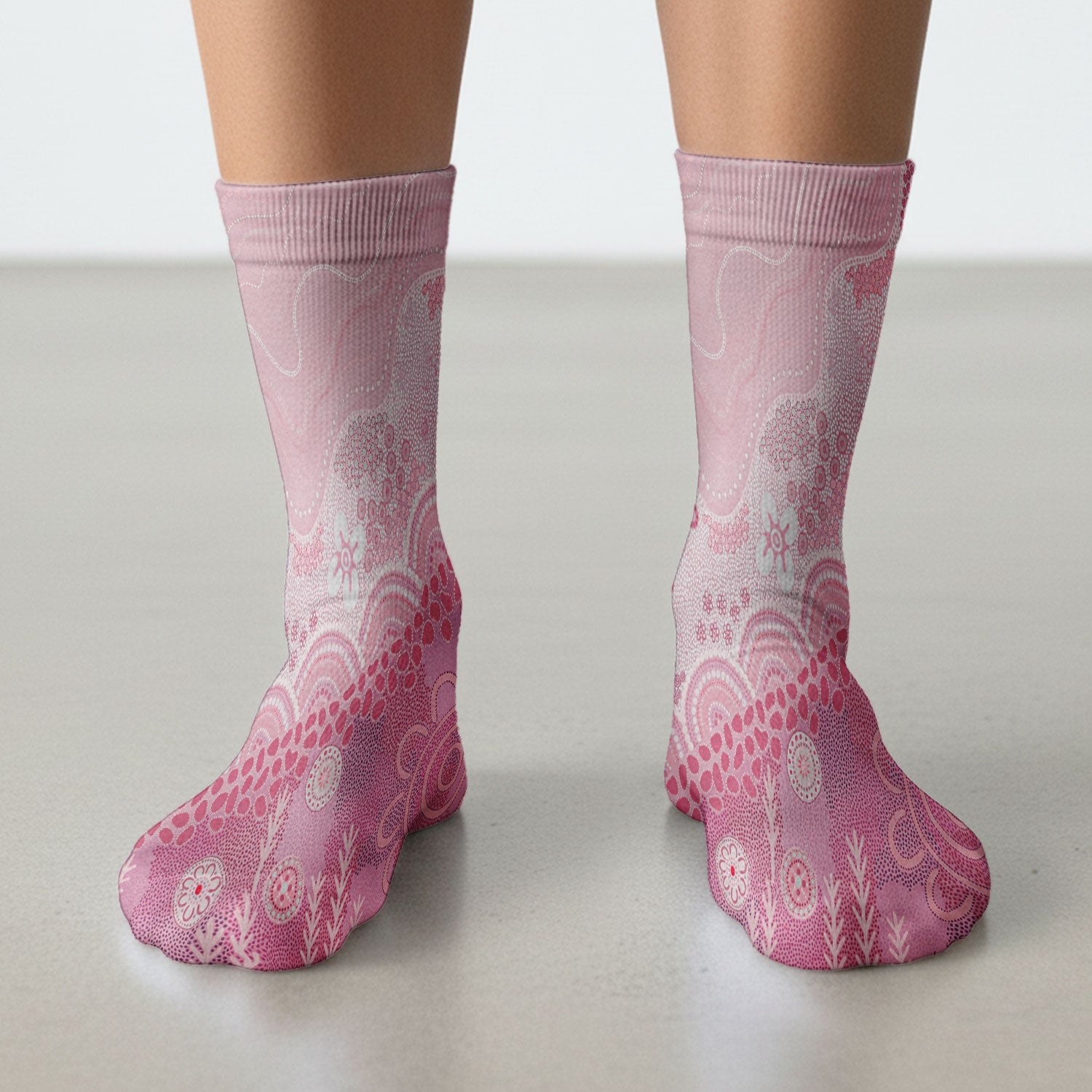 Floral Mandala Dot Pattern Medical Sock, Socks for Nurse Doctor Adults