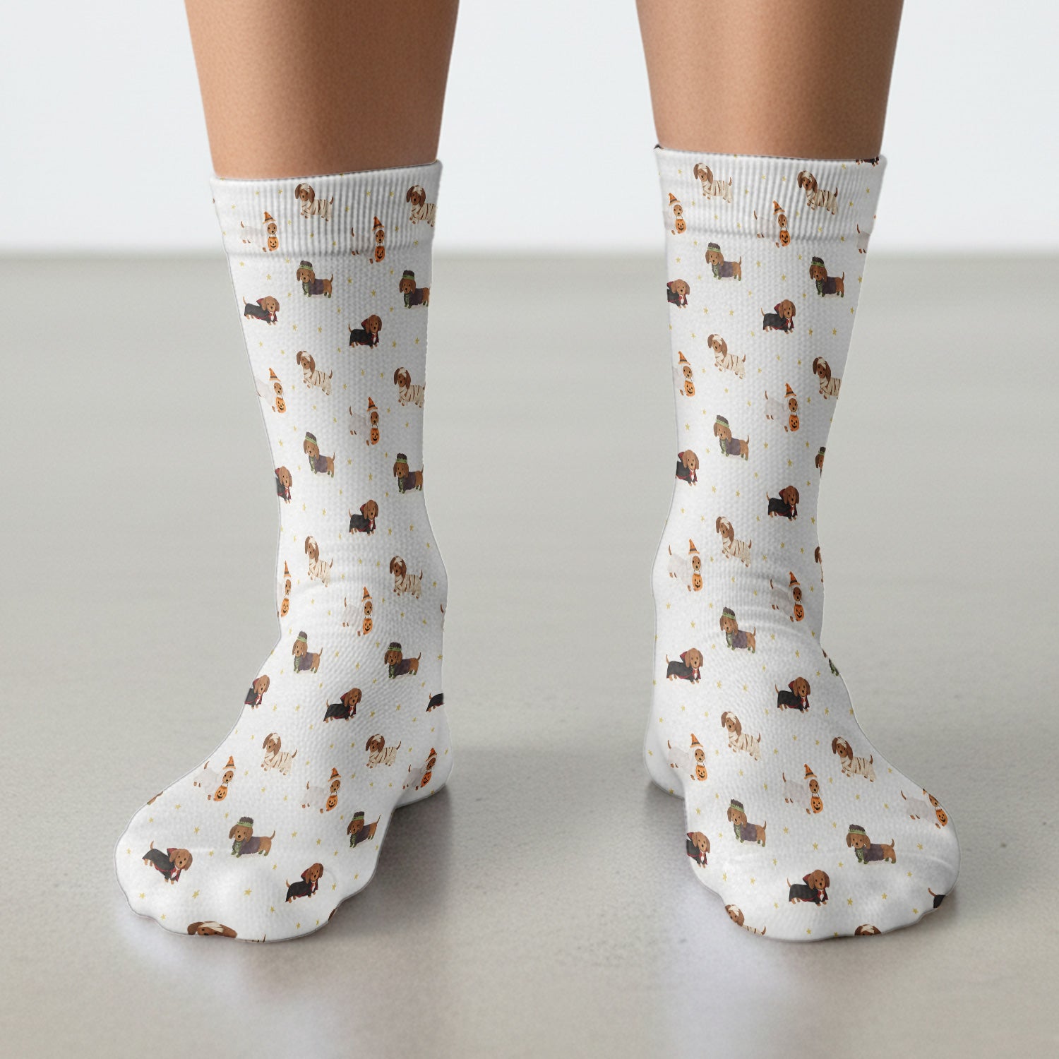 Halloween Dachshund Costumes Print Socks, Adult Socks for Men and Women