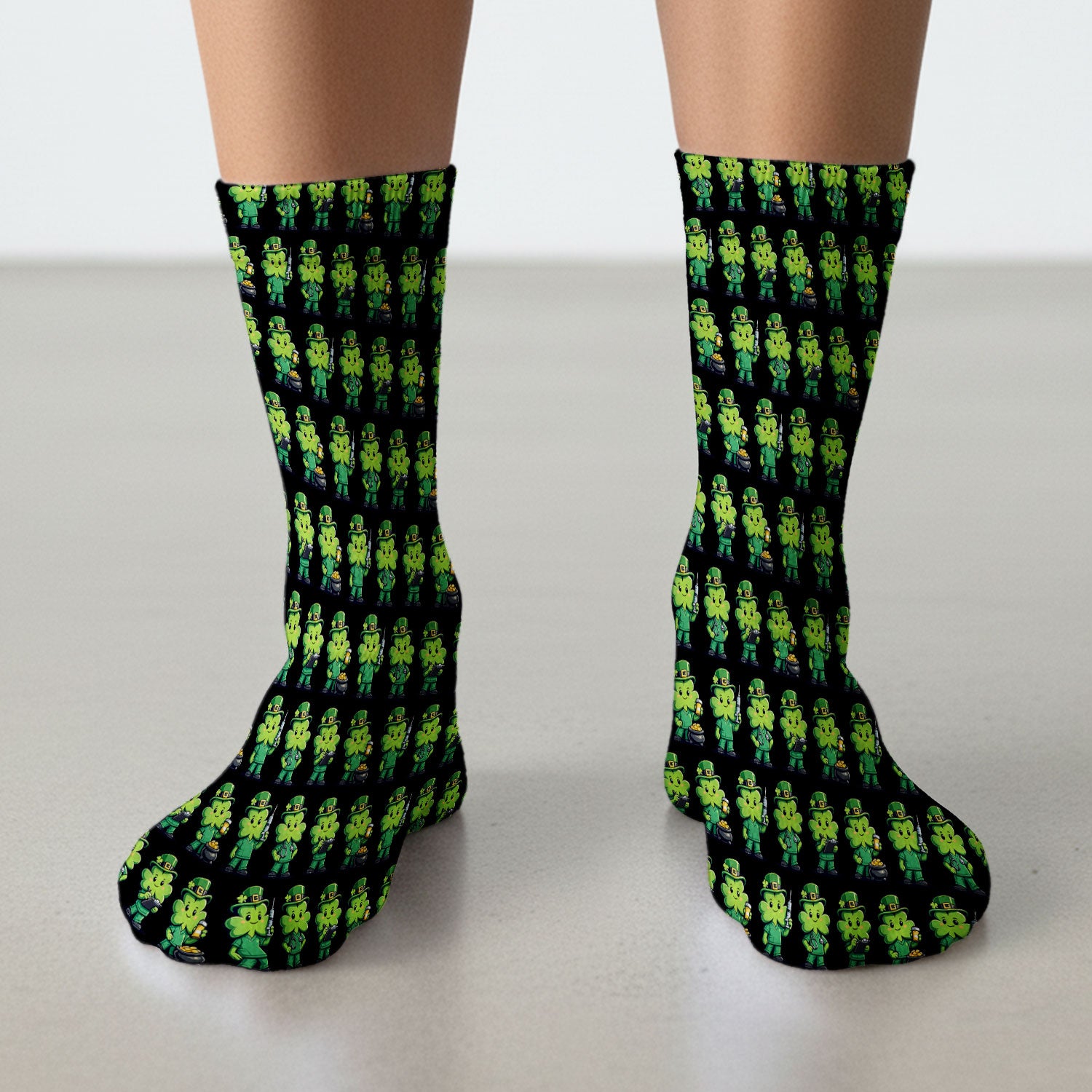 St Patrick Leprechaun Nurse Print Medical Socks, Breathable Fabrics Medical Uniform