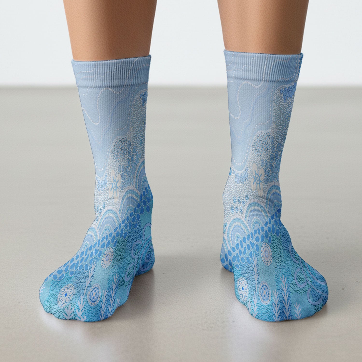 Floral Mandala Dot Pattern Medical Sock, Socks for Nurse Doctor Adults