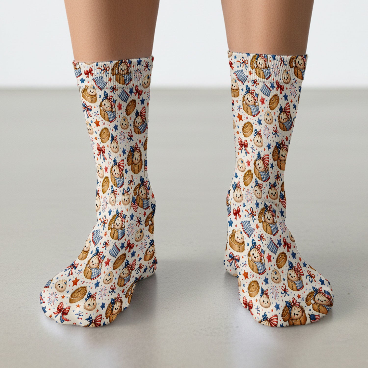 Patriotic Dumpling Nurse Pattern Socks, Adult Socks for Men and Women