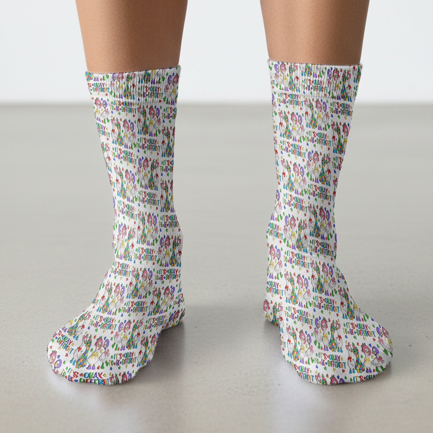 It’s Okay To Be Different Duck Pattern Socks, Adult Socks for Men and Women