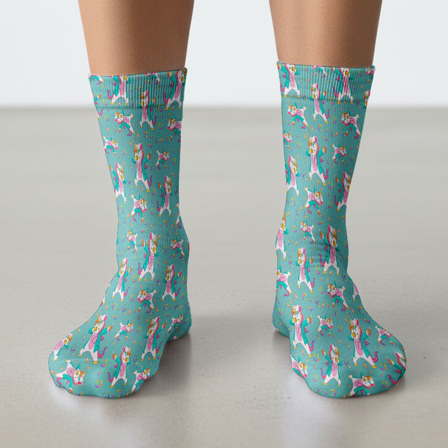 Cute Unicorn Nurse Dance Pattern Socks, Breathable Fabrics Medical Uniform