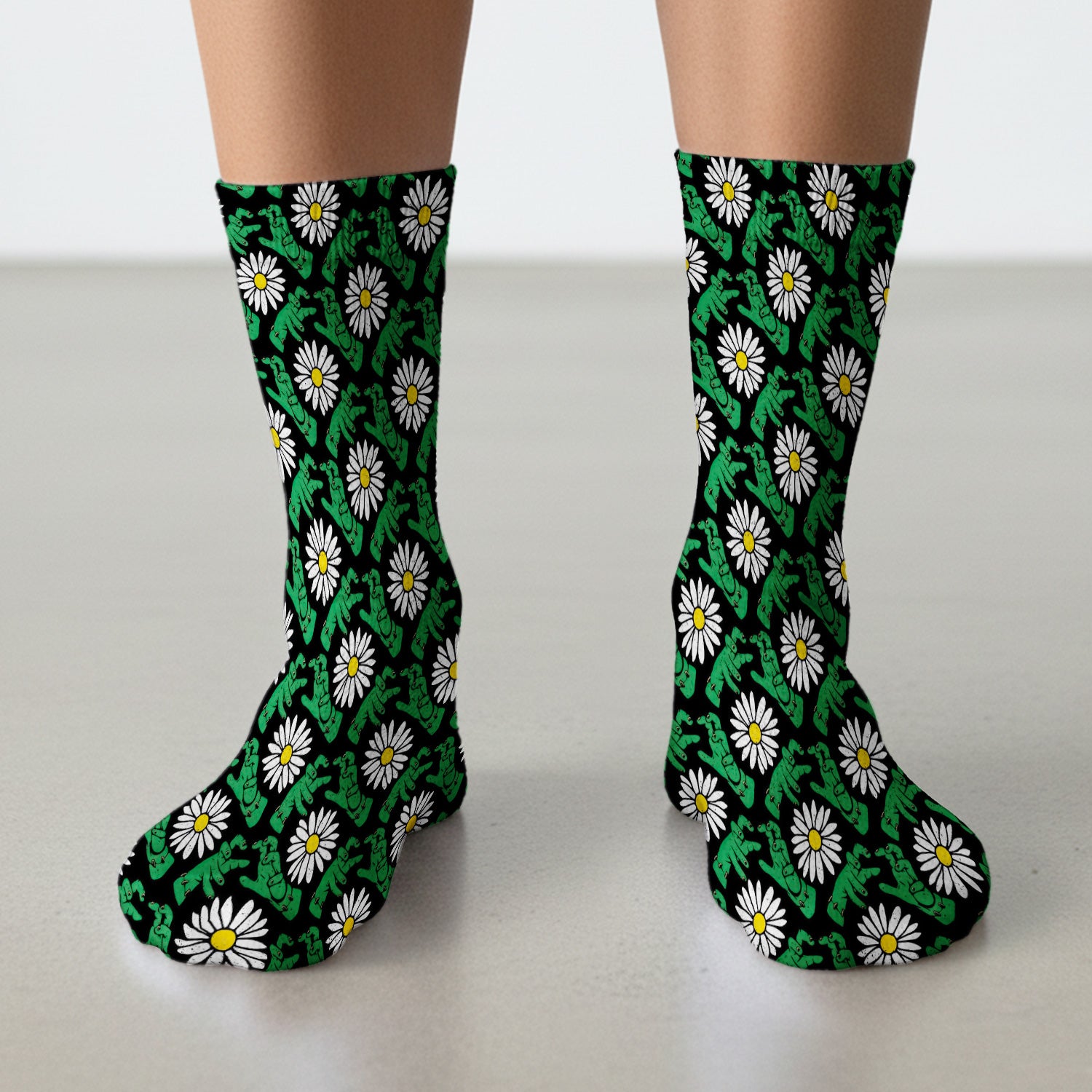 Halloween Monster And Daisies Socks, Adult Socks for Men and Women