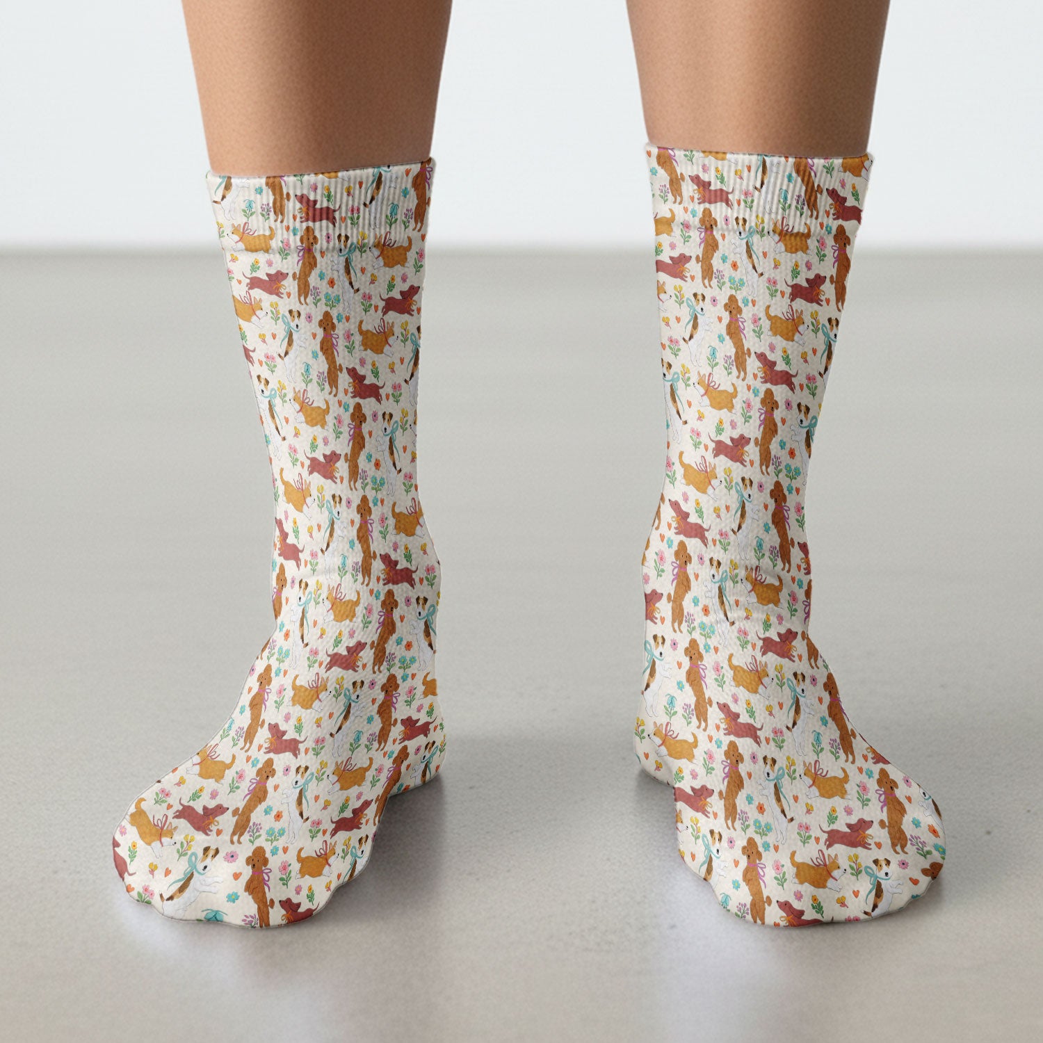 Cute Cartoon Dog Print Medical Socks, Socks for Nurse Doctor