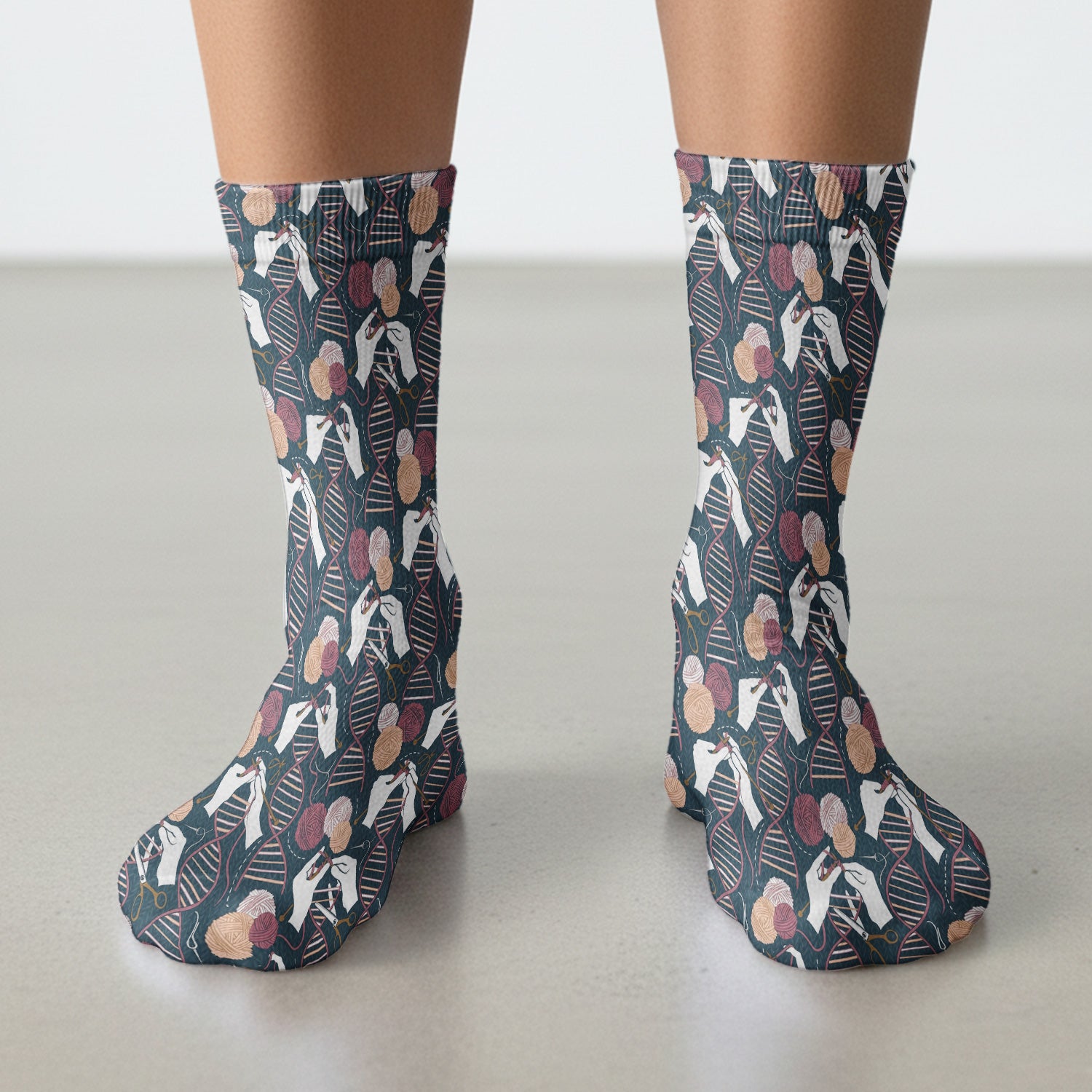 DNA Helix Yarn Pattern Socks, Breathable Fabrics Medical Uniform