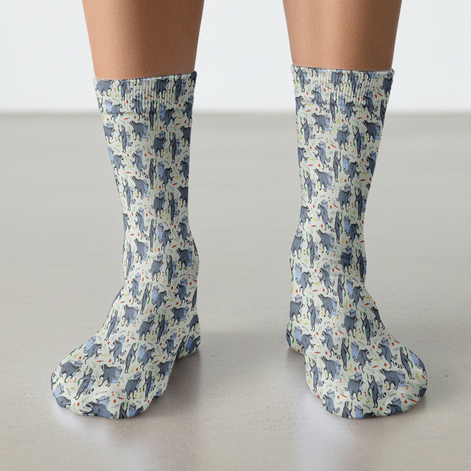 Playful Raccoon Trash Print Medical Socks, Socks for Nurse Doctor