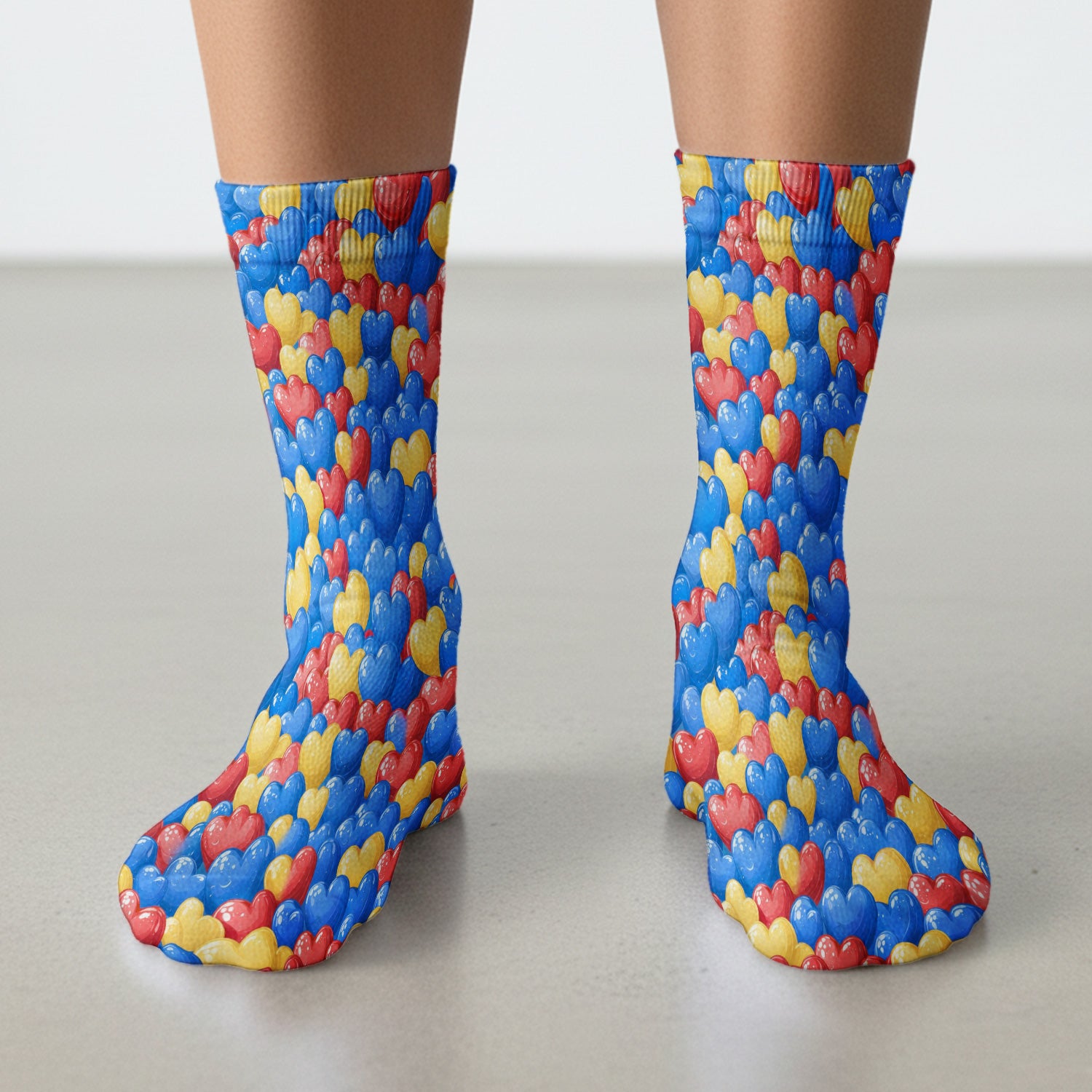 Colorful Autism Heart Pattern Socks, Socks for Nurse Doctor