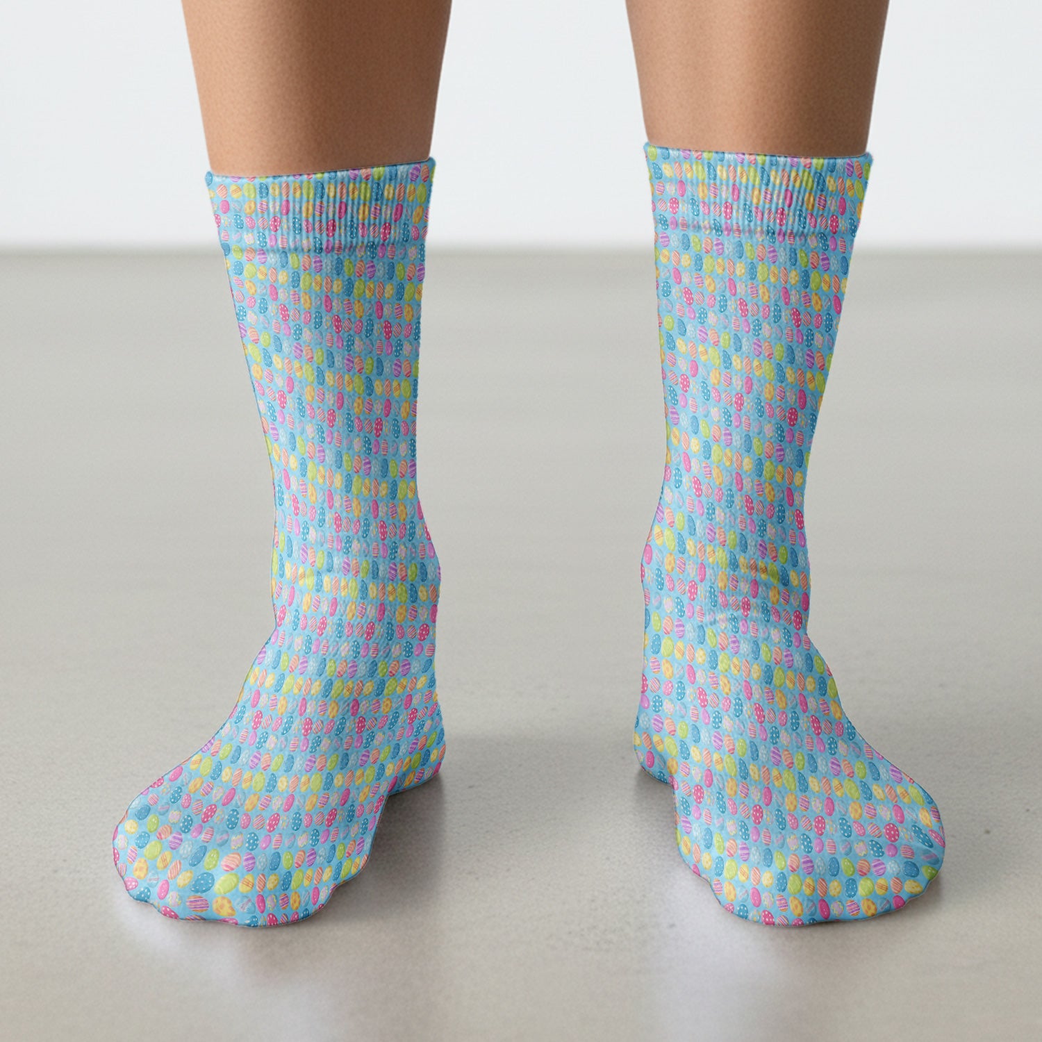 Colorful Easter Eggs Pattern Socks, Adult Socks for Men and Women