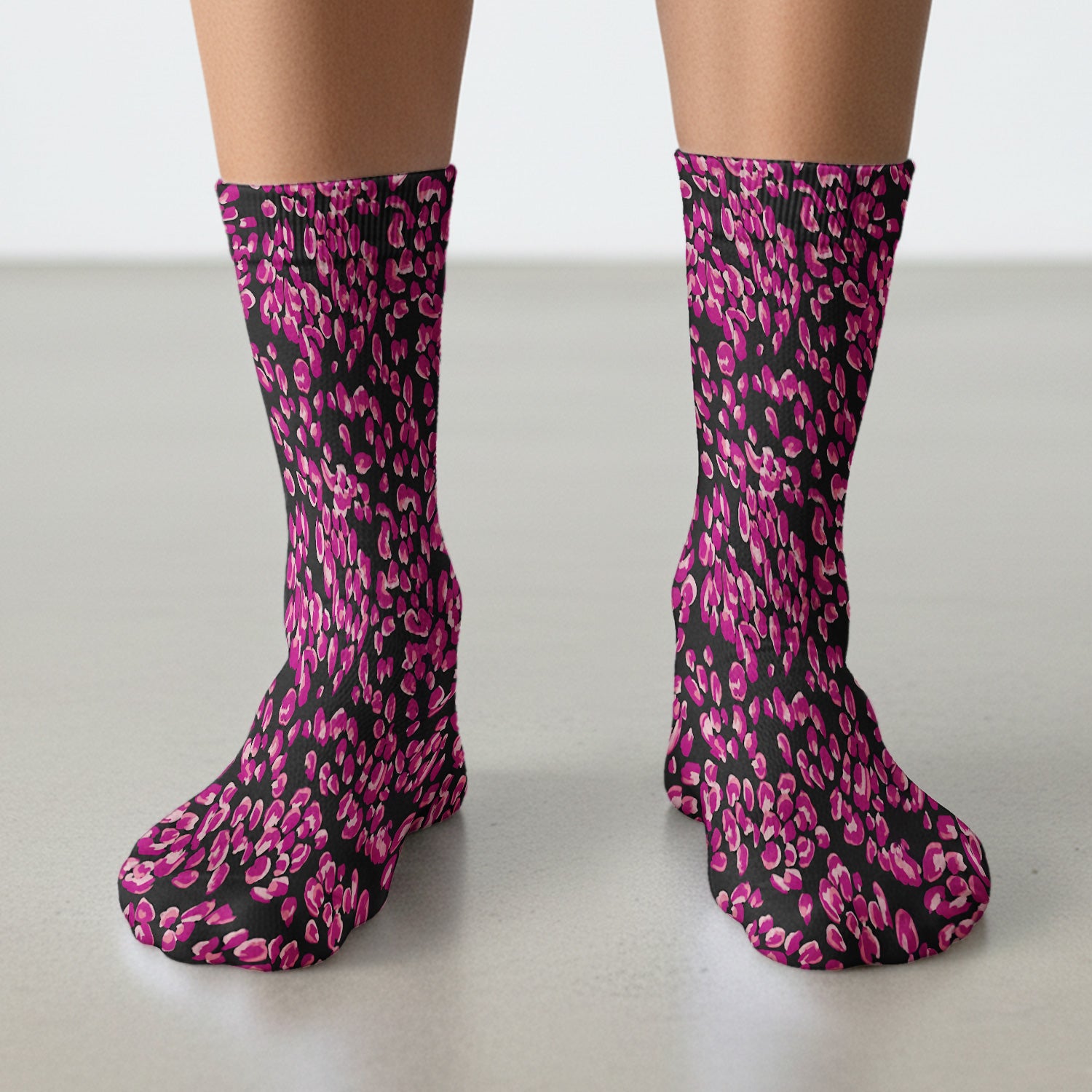 Falling Pink Rose Petals All Over Print Socks, Breathable Fabrics Medical Uniform