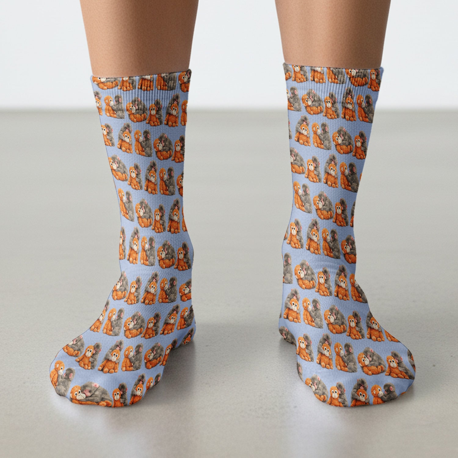 Cute Baby Monkey Plush Toy Animal Pattern Socks, Socks for Nurse Doctor