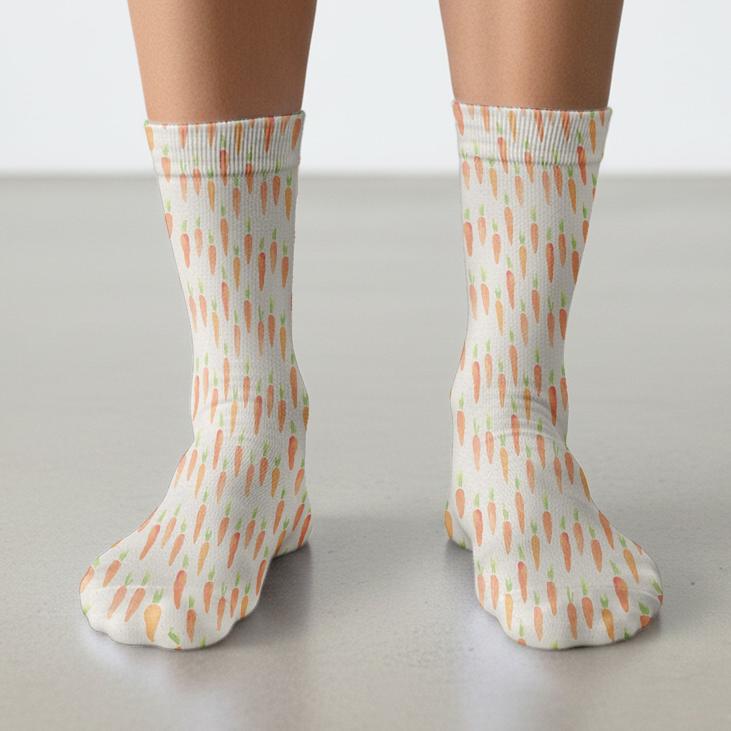 Simple Carrot Cute Pattern Socks, Adult Socks for Men and Women