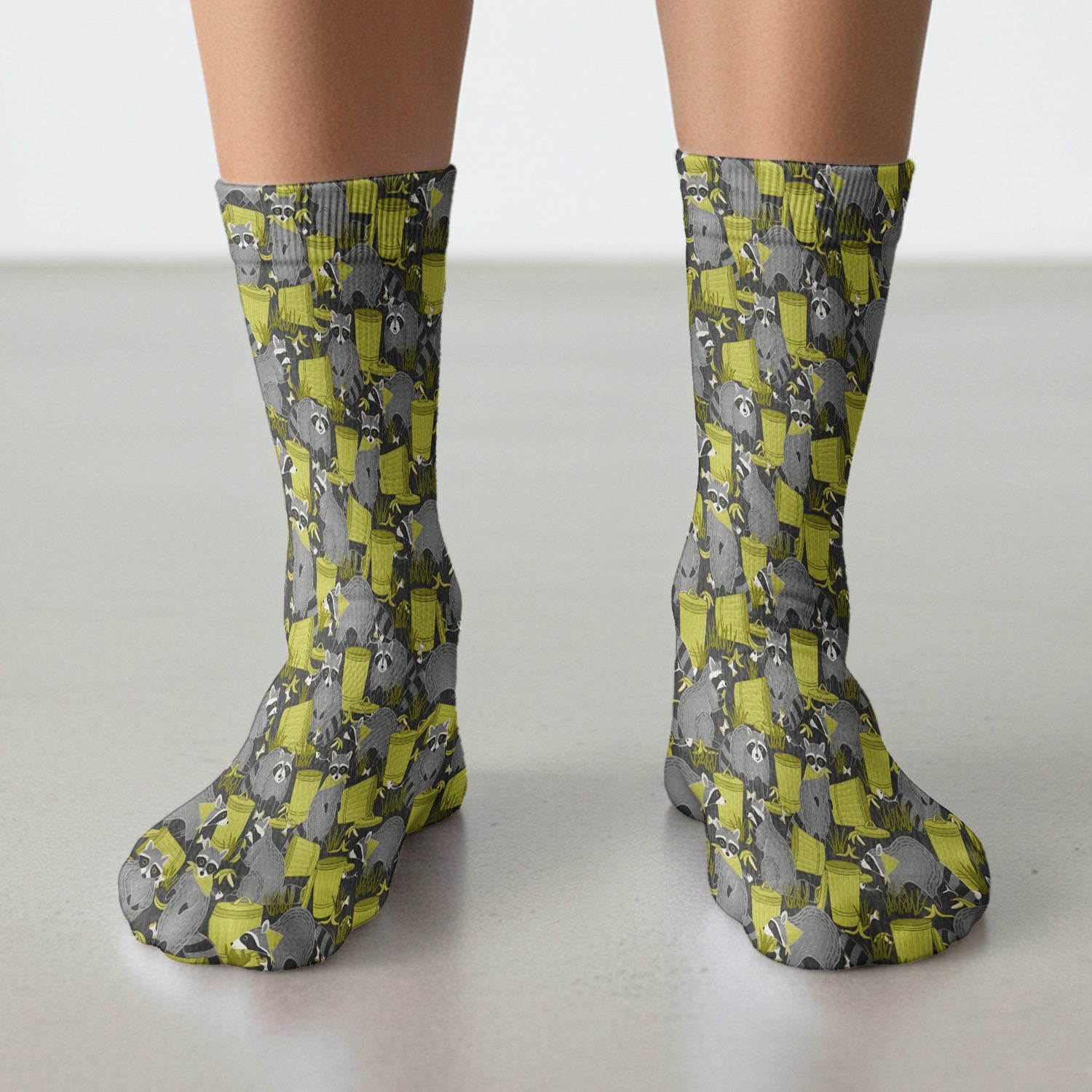 Cute Raccoon Trash Panda Pattern Socks, Adult Socks for Men and Women