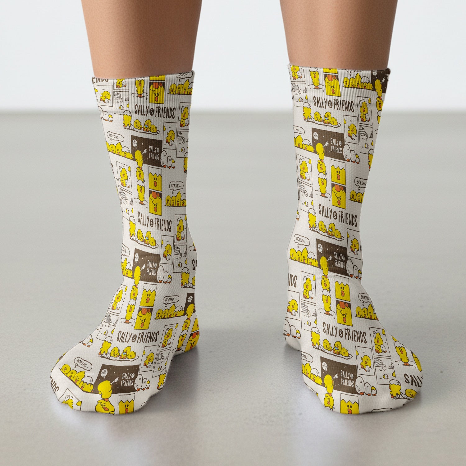 Cute Cartoon Chick Comic Pattern Nurse Socks, Socks for Nurse Doctor