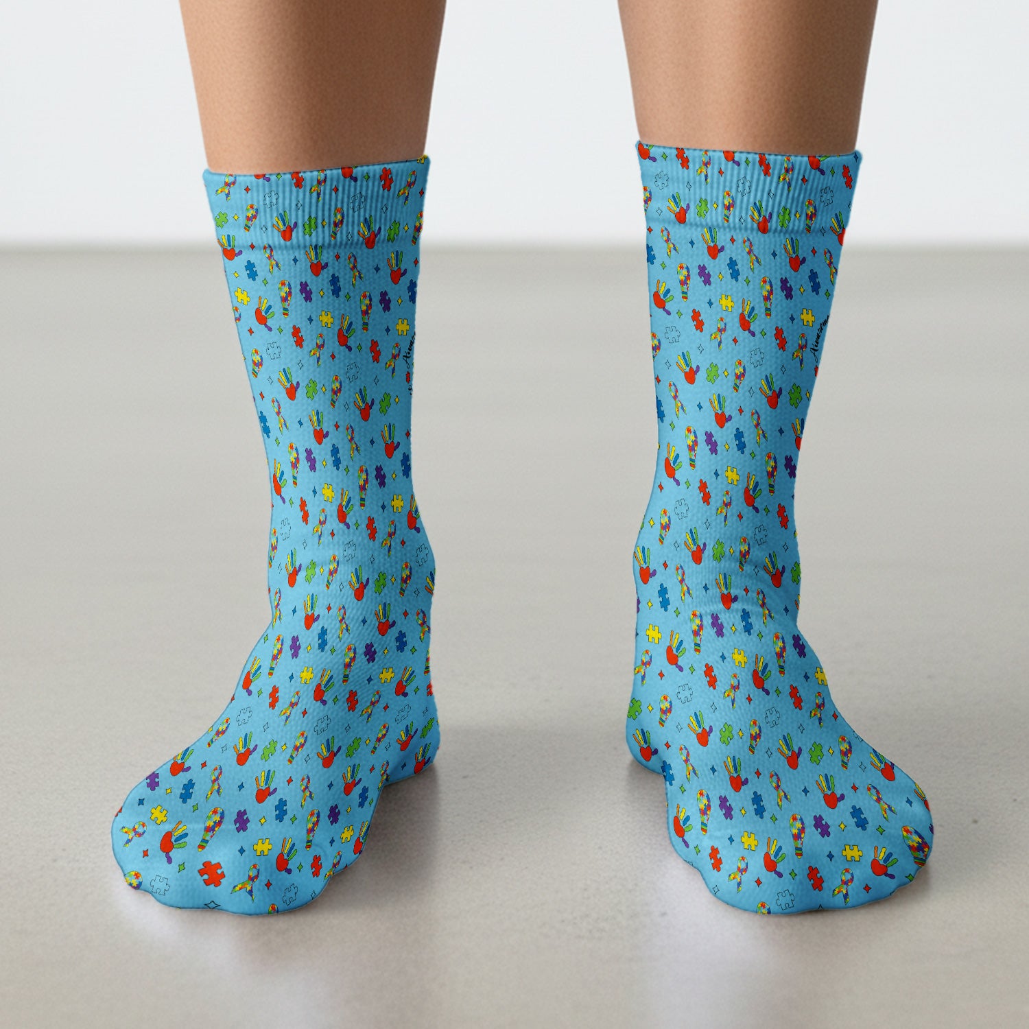 Autism Awareness Colorful Puzzle Pattern Socks, Socks for Nurse Doctor