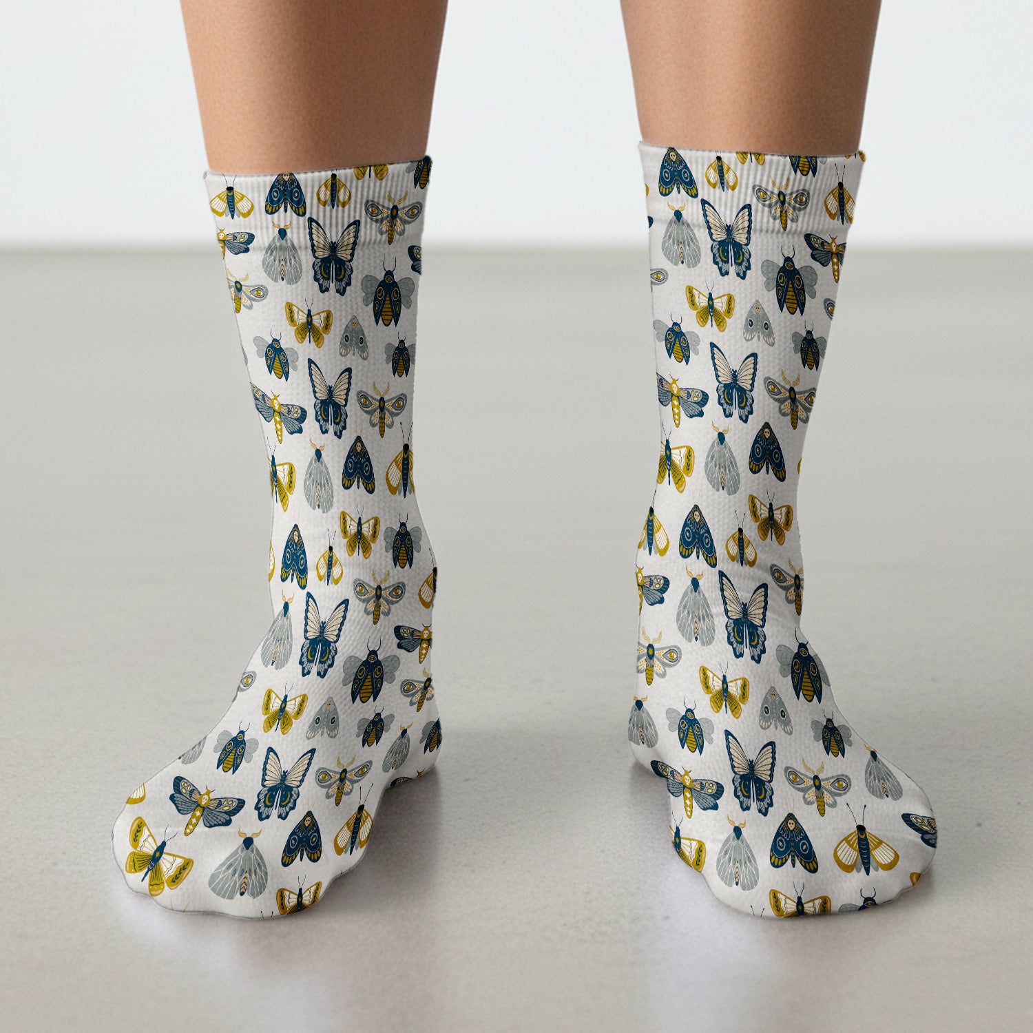 Cute Butterfly Moth Insect Pattern Nurse Socks, Socks for Nurse Doctor