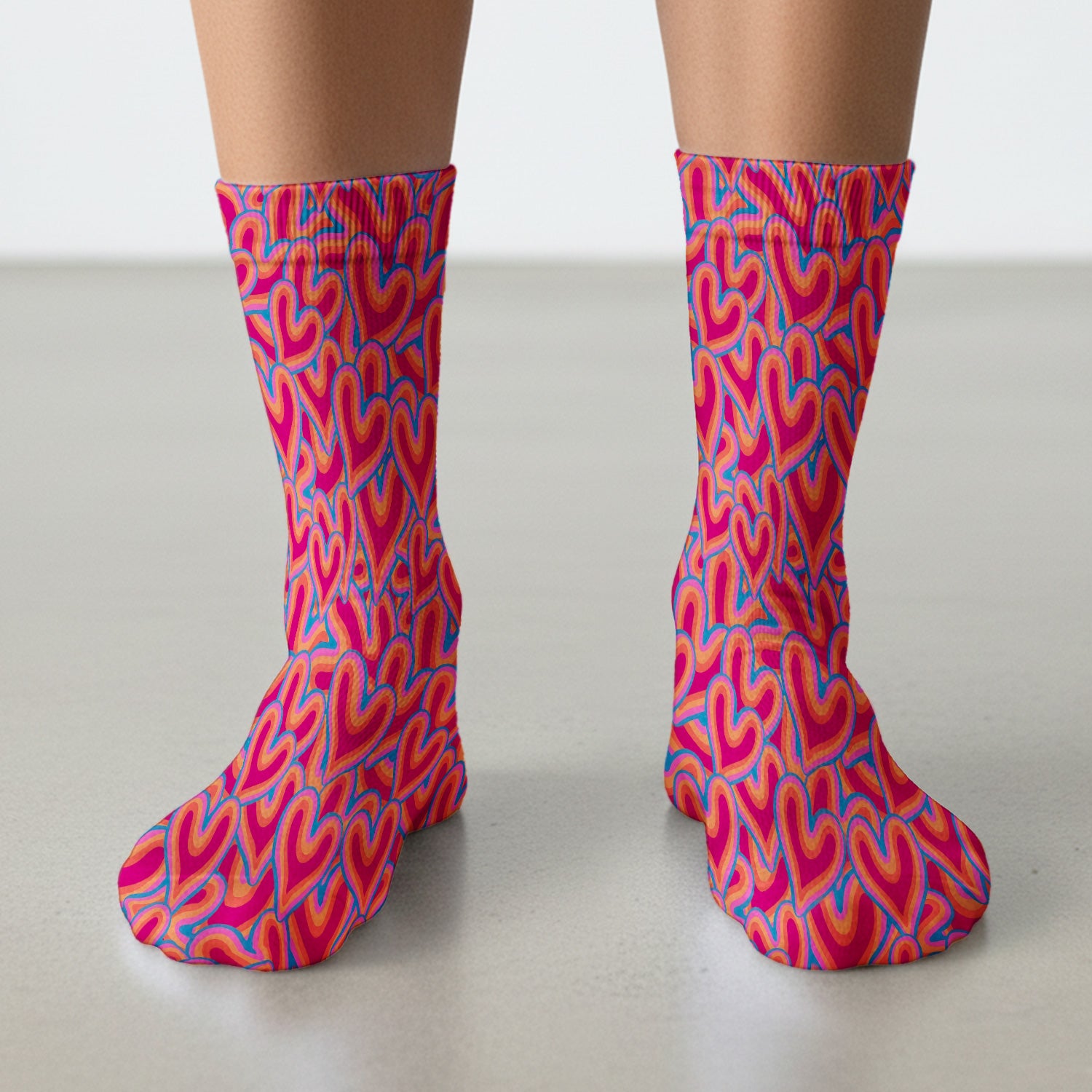 Cute Valentine Nurse Heart Pattern Socks, Socks for Nurse Doctor