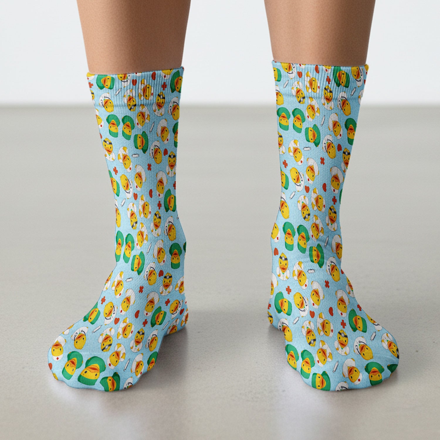 Duck Doctor Cartoon Pattern Socks, Adult Socks for Men and Women