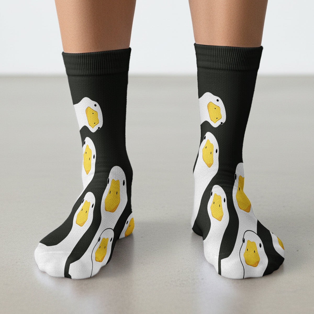 Funny Peekaboo Goose Faces Socks, Adult Socks for Men and Women