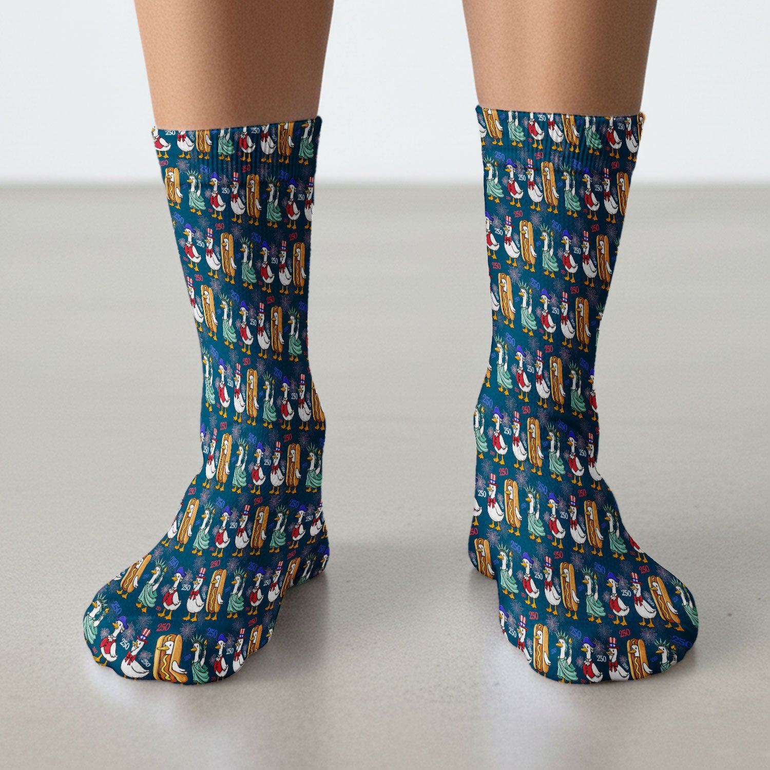 Patriotic Duck Independence Day Pattern Socks, Adult Socks for Men and Women