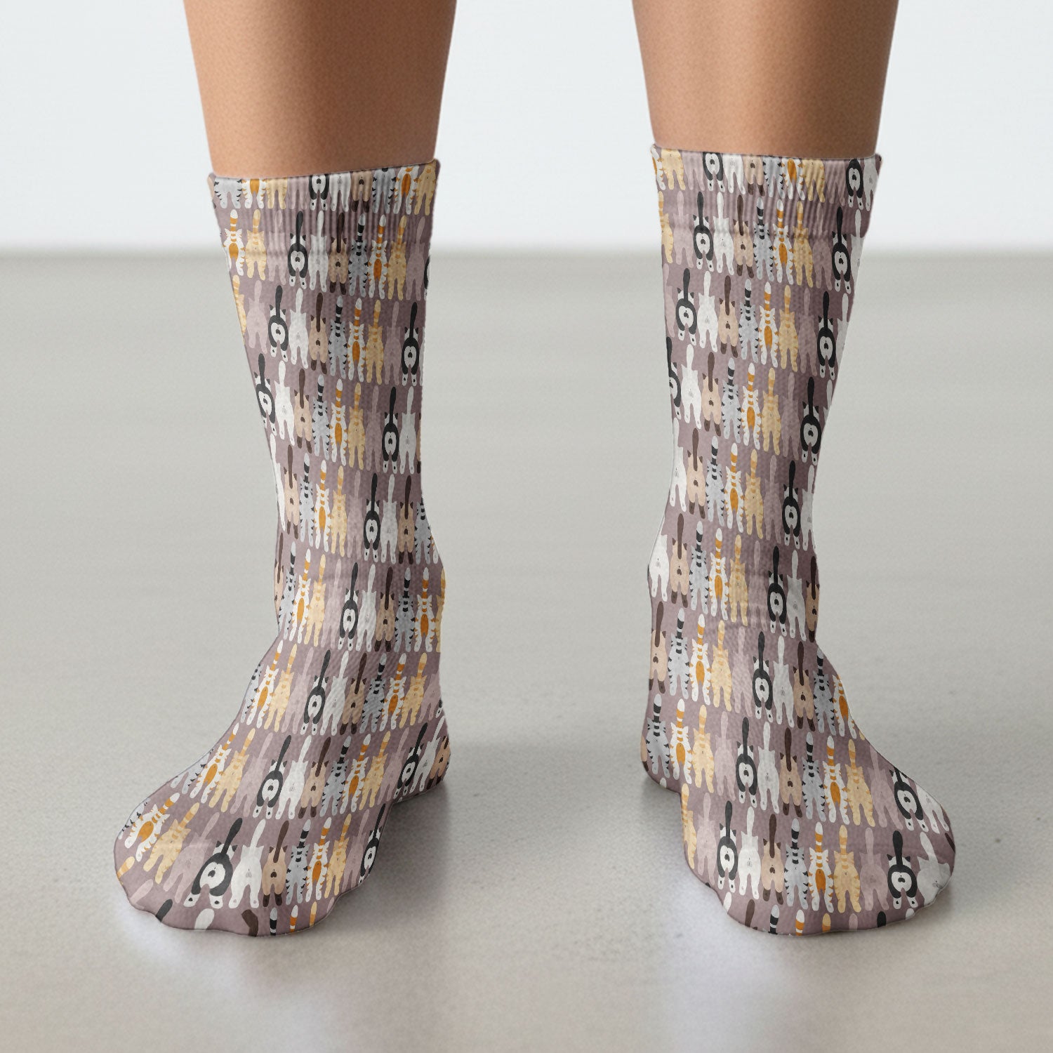 Cute Cat Butt Pattern Scrub Sock, Funny Cat Nursing Socks, Comfortable Scrubs For Nurses