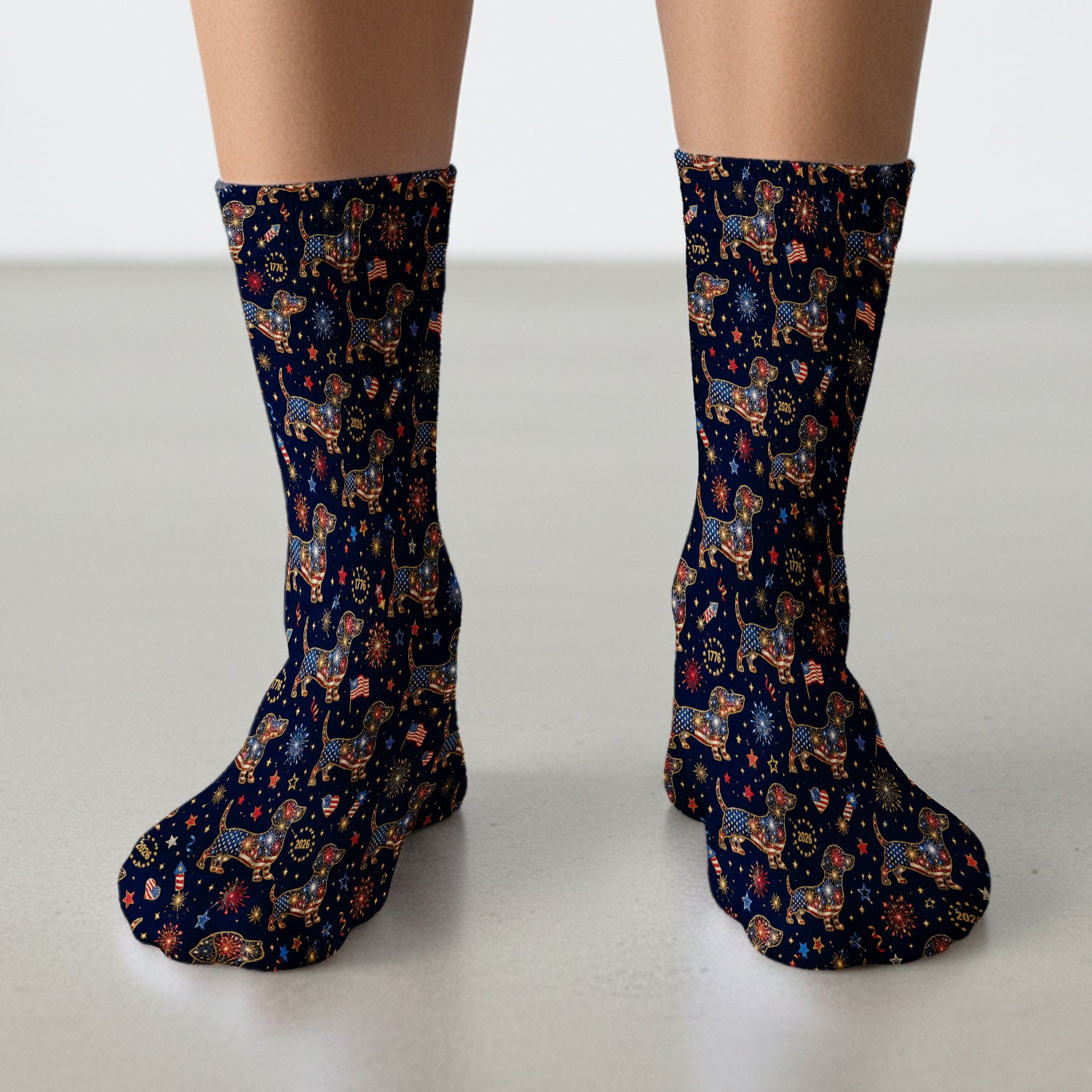 Patriotic Dachshund Fourth Of July Socks, Adult Socks for Men and Women