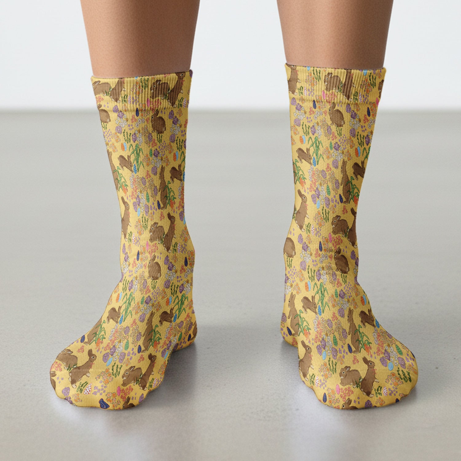 Cute Easter Bunny Pattern Socks, Adult Socks for Men and Women