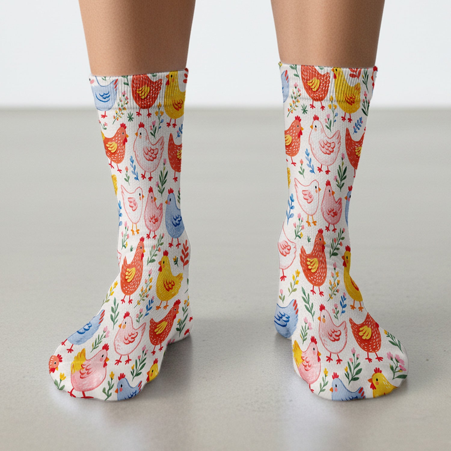 Fun Cartoon Hen Print Socks, Socks for Nurse Doctor