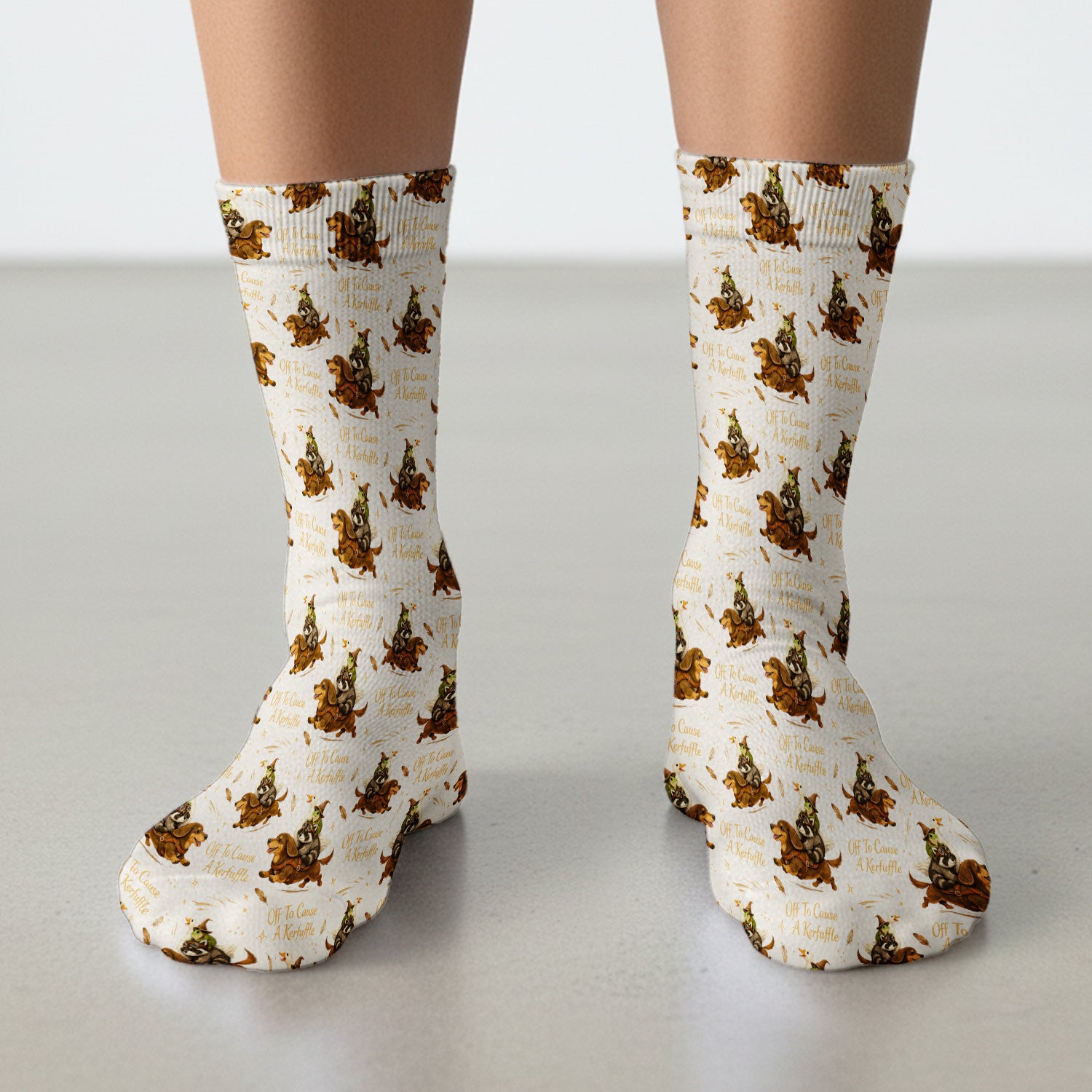 Funny Halloween Off To Cause A Kerfuffle Pattern Socks, Adult Socks for Men and Women