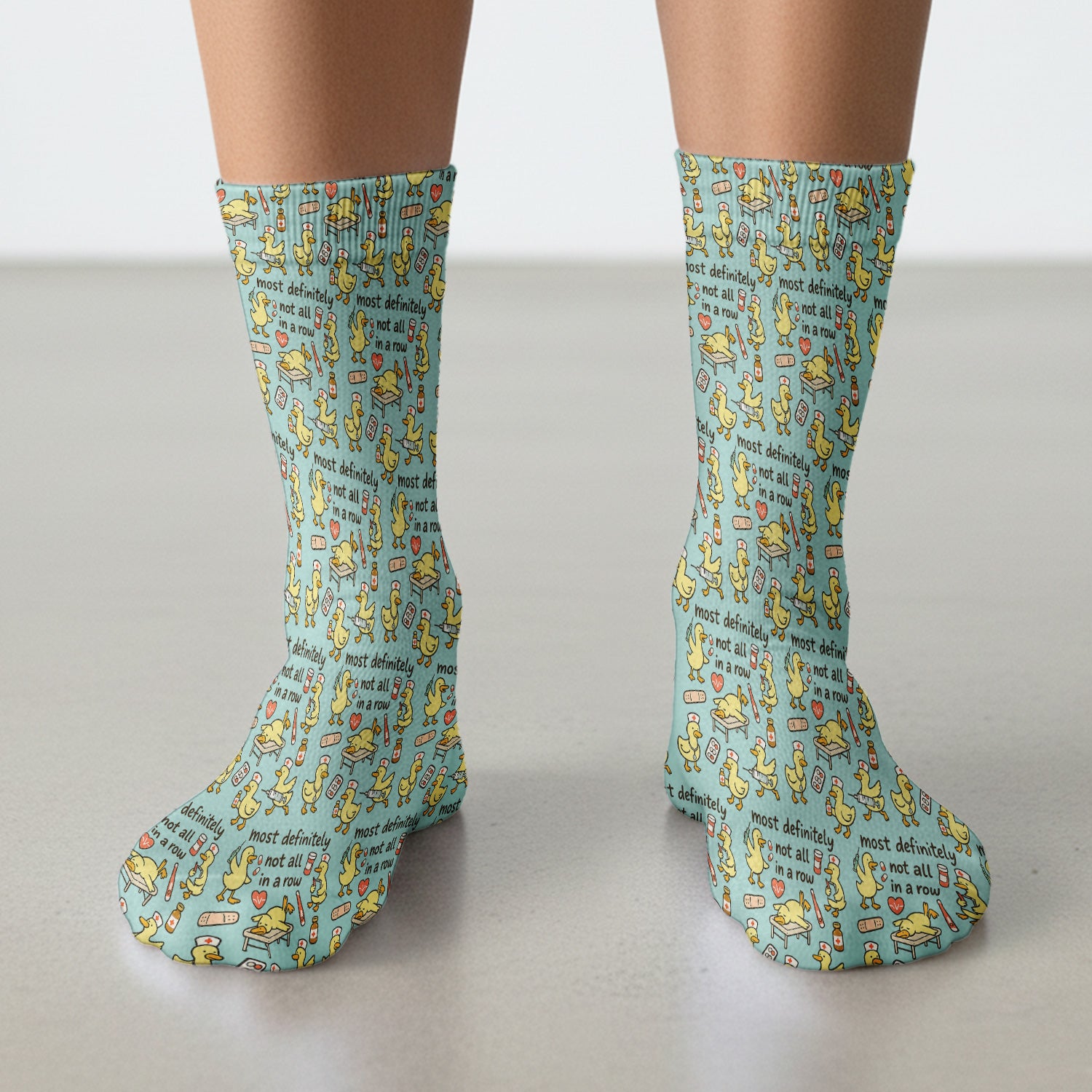 Funny Nurse Duck Medical Humor Pattern Pattern Socks, Socks for Nurse Doctor