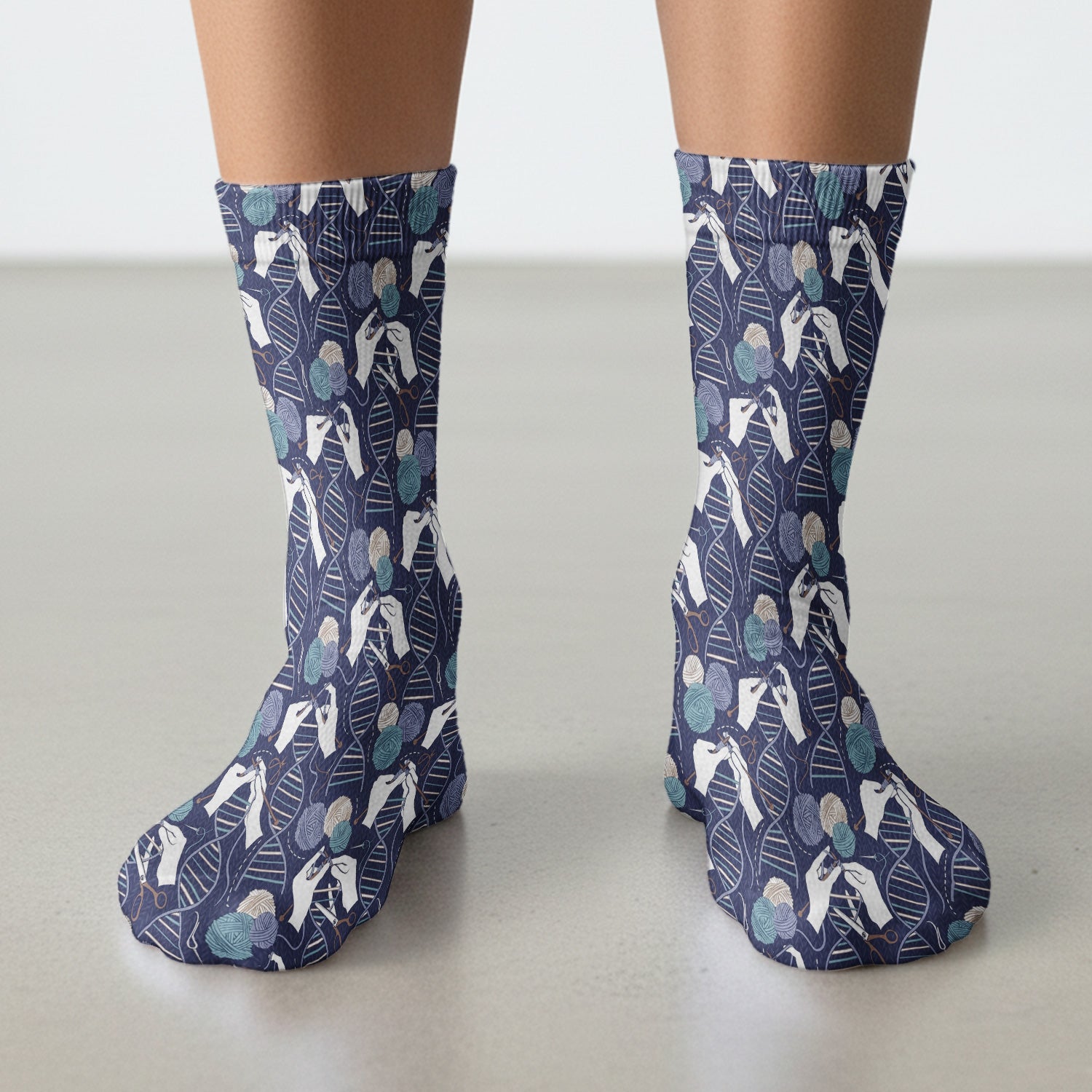 DNA Helix Yarn Pattern Socks, Breathable Fabrics Medical Uniform
