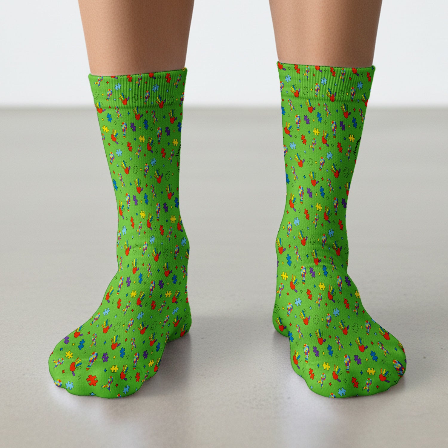 Autism Awareness Colorful Puzzle Pattern Socks, Socks for Nurse Doctor
