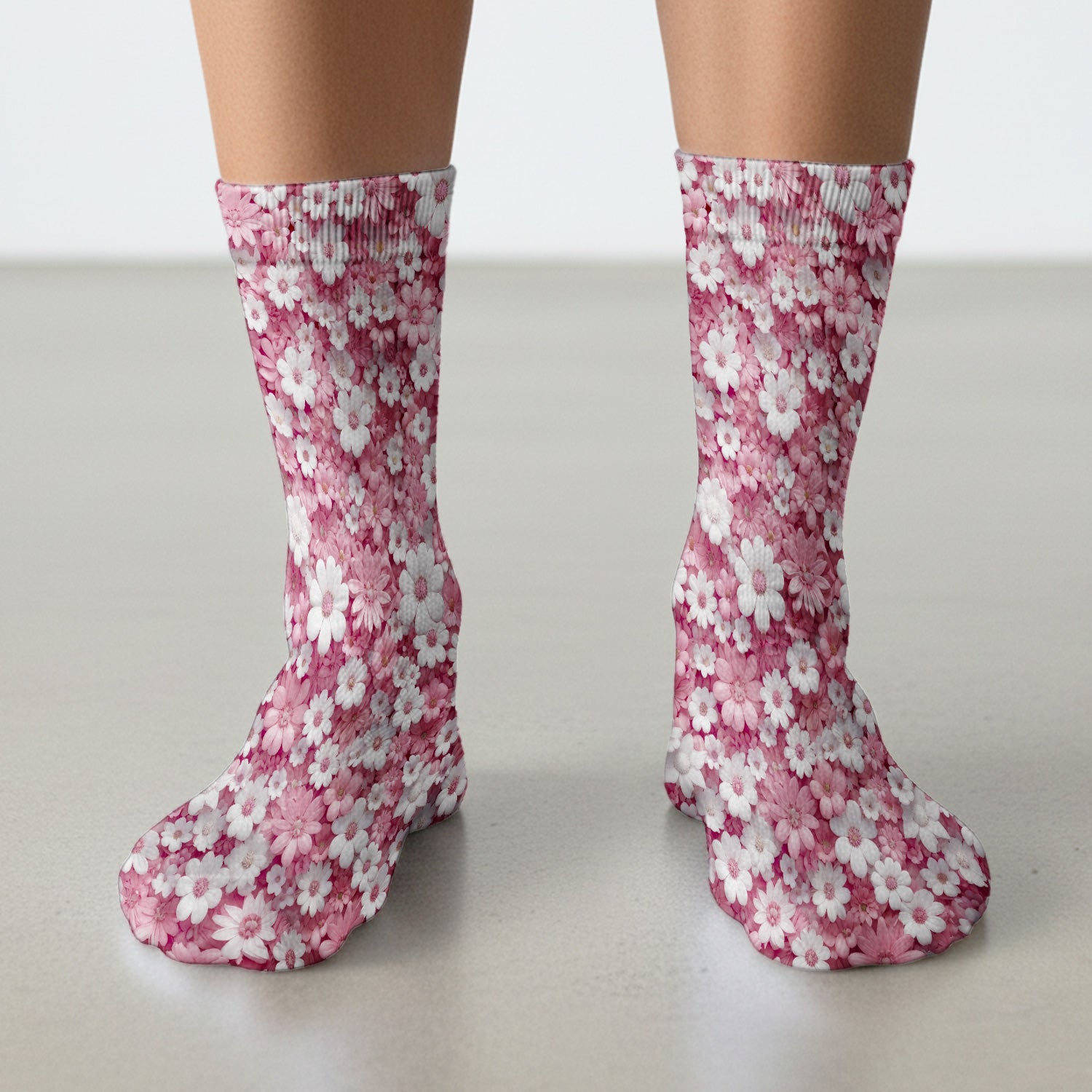 Cute Daisy Flower Bloom Pattern Socks, Adult Socks for Men and Women
