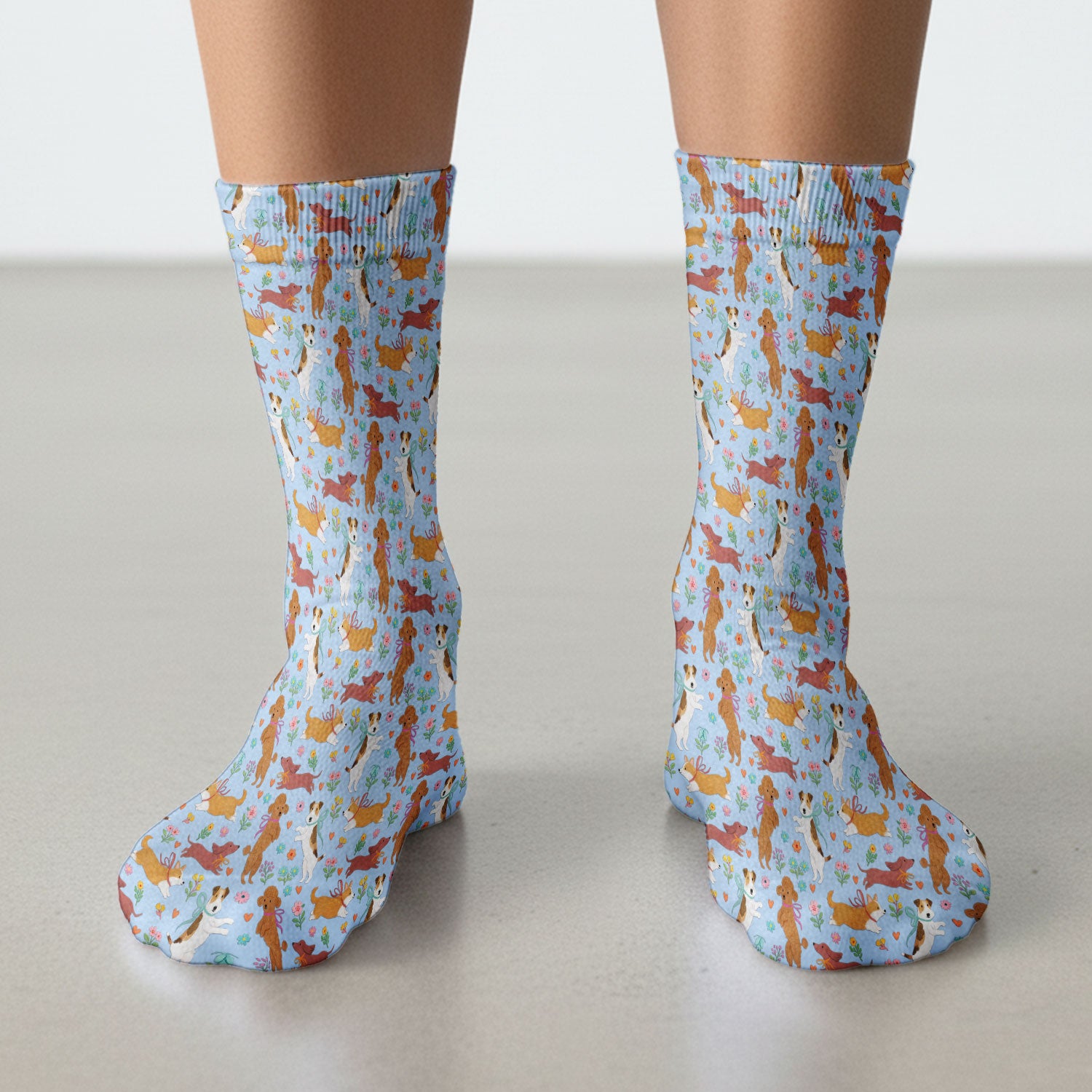Cute Cartoon Dog Print Medical Socks, Socks for Nurse Doctor