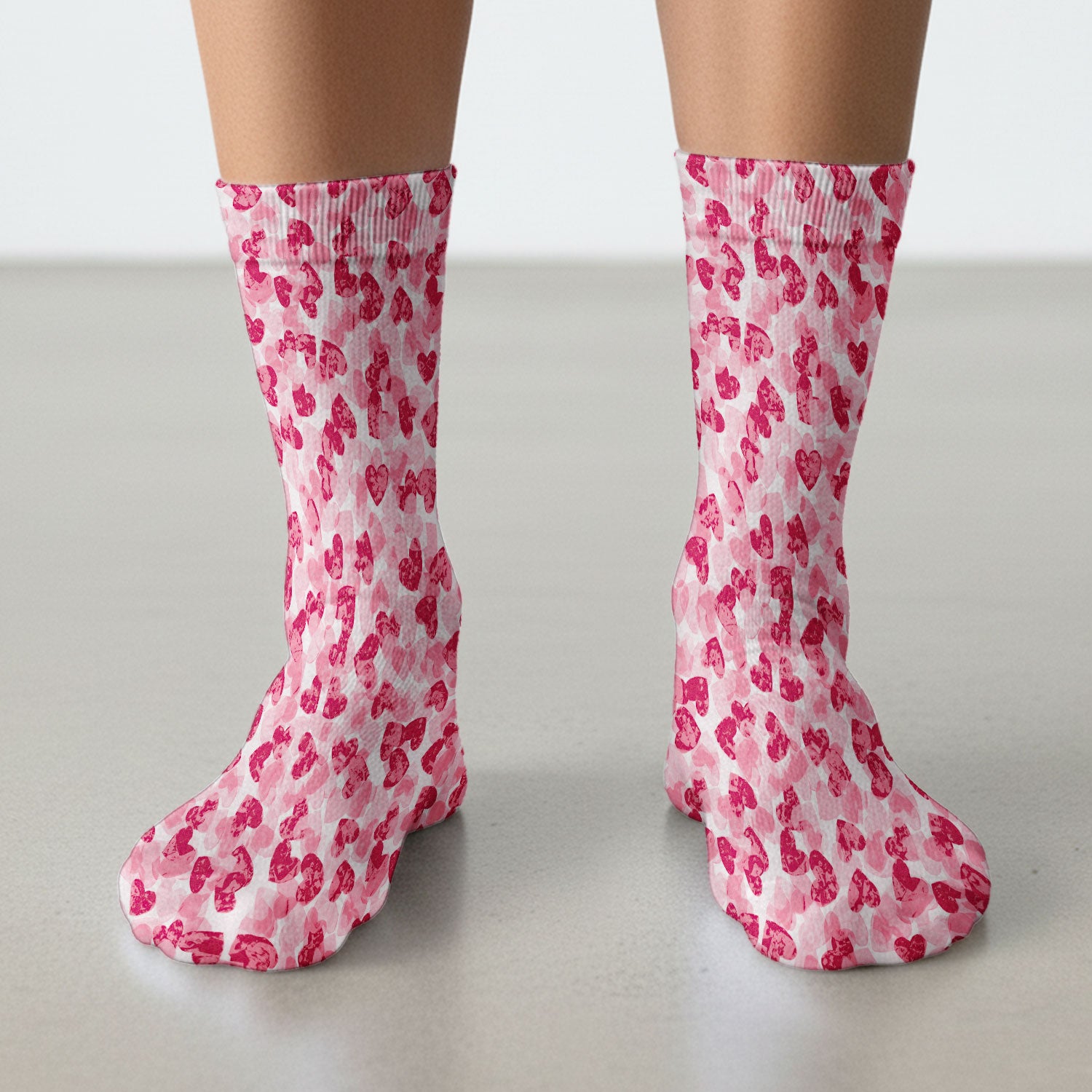 Valentine Heart Pattern Medical Socks, Adult Socks for Men and Women