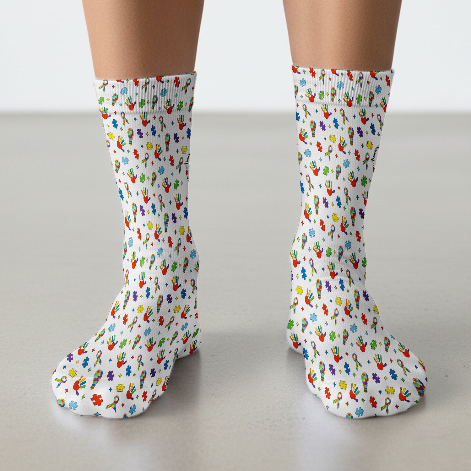 Autism Awareness Colorful Puzzle Pattern Socks, Socks for Nurse Doctor