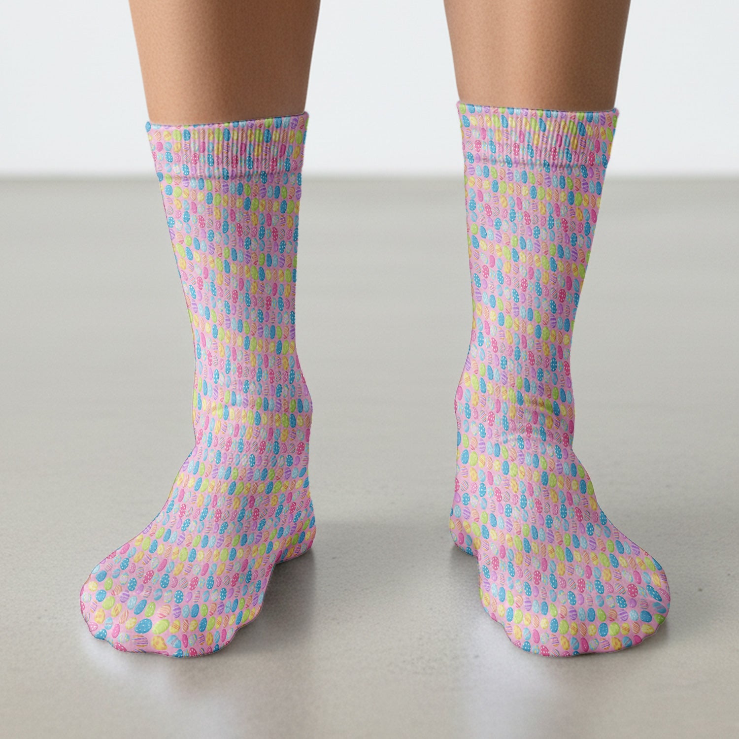 Colorful Easter Eggs Pattern Socks, Adult Socks for Men and Women