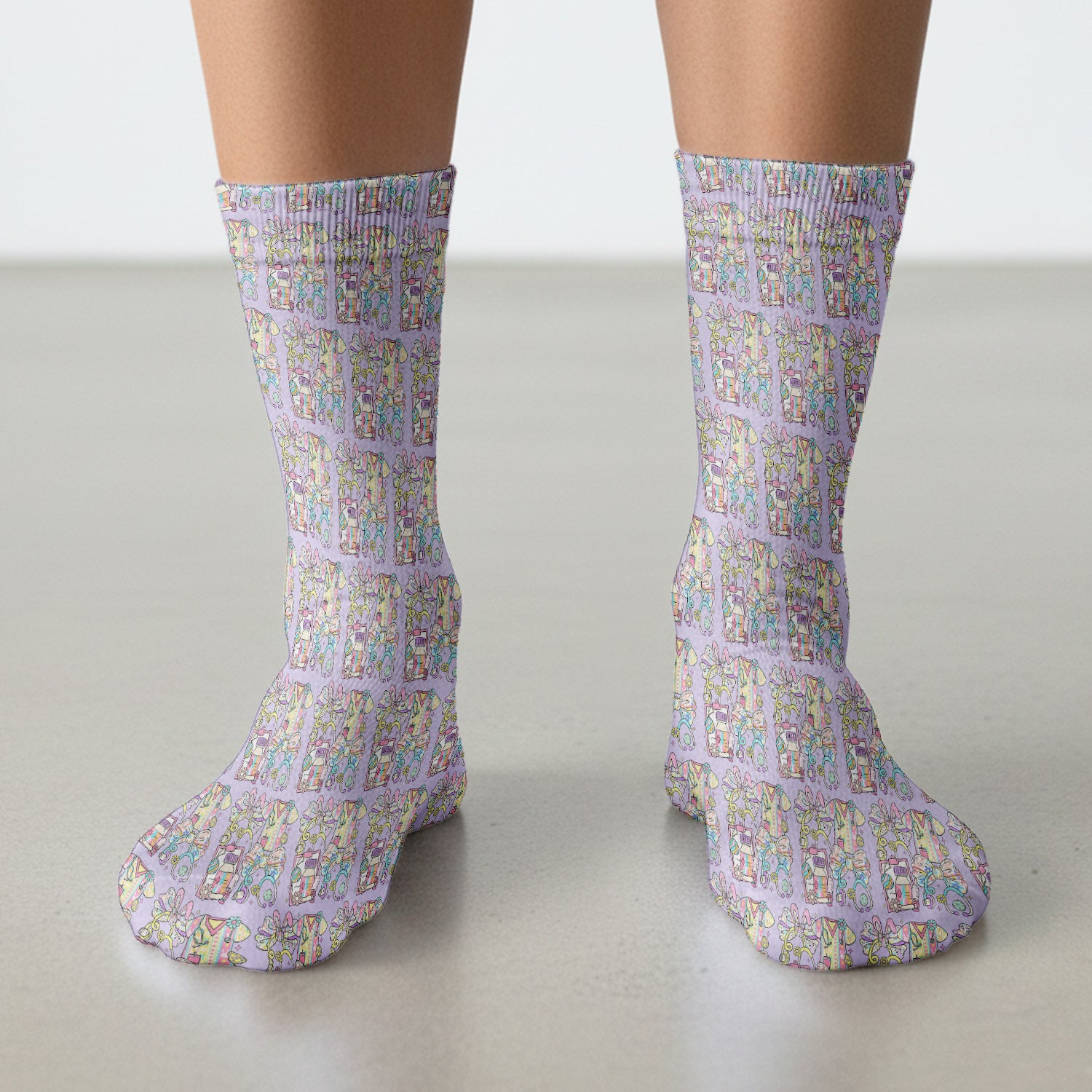 Colorful Nurse Scrub Supplies Pattern Socks, Adult Socks for Men and Women