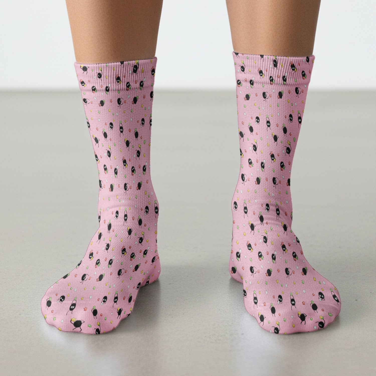 Funny Spider Pattern Pattern Pattern Scrub Socks, Cartoon Spider Pattern Nursing Uniform For Women