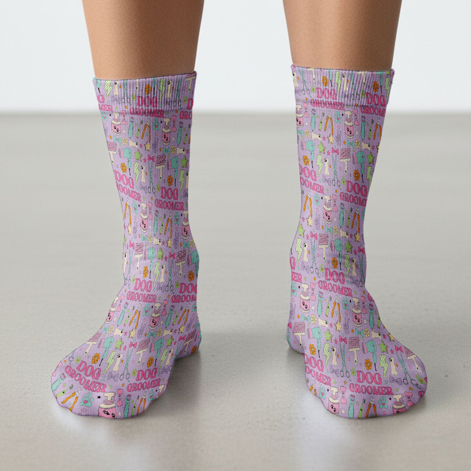 Dog Groomer Tools Pattern Medical Socks, Adult Socks for Men and Women