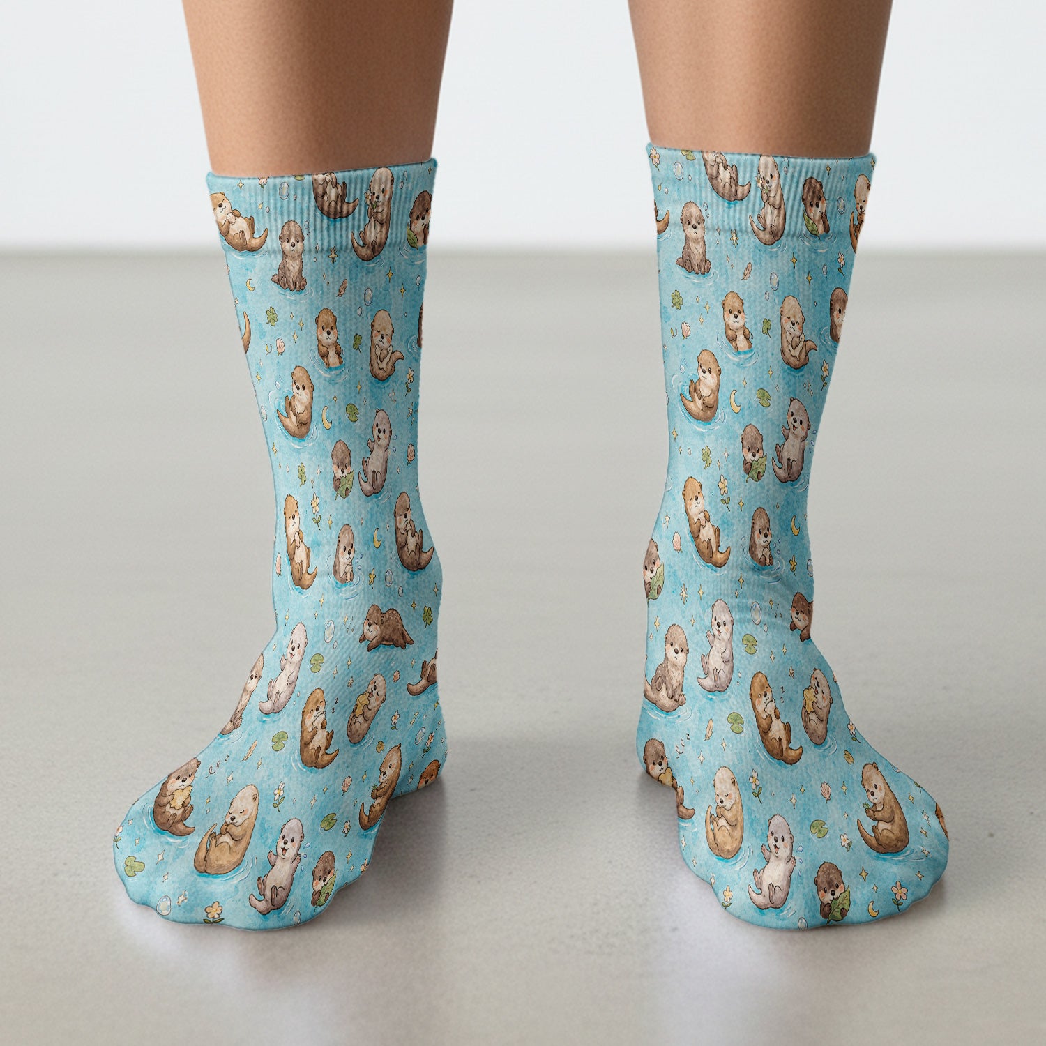 Cute Otter Pond Nurse Print Socks, Adult Socks for Men and Women
