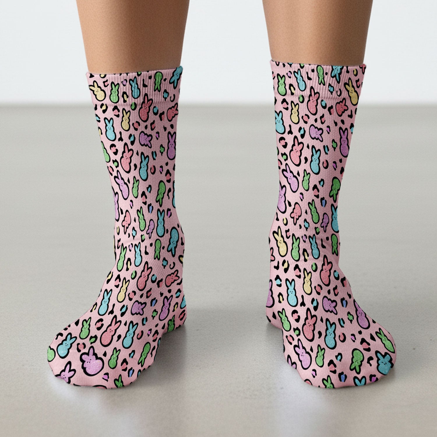 Cute Easter Bunny Pastel Pattern Socks, Socks for Nurse Doctor