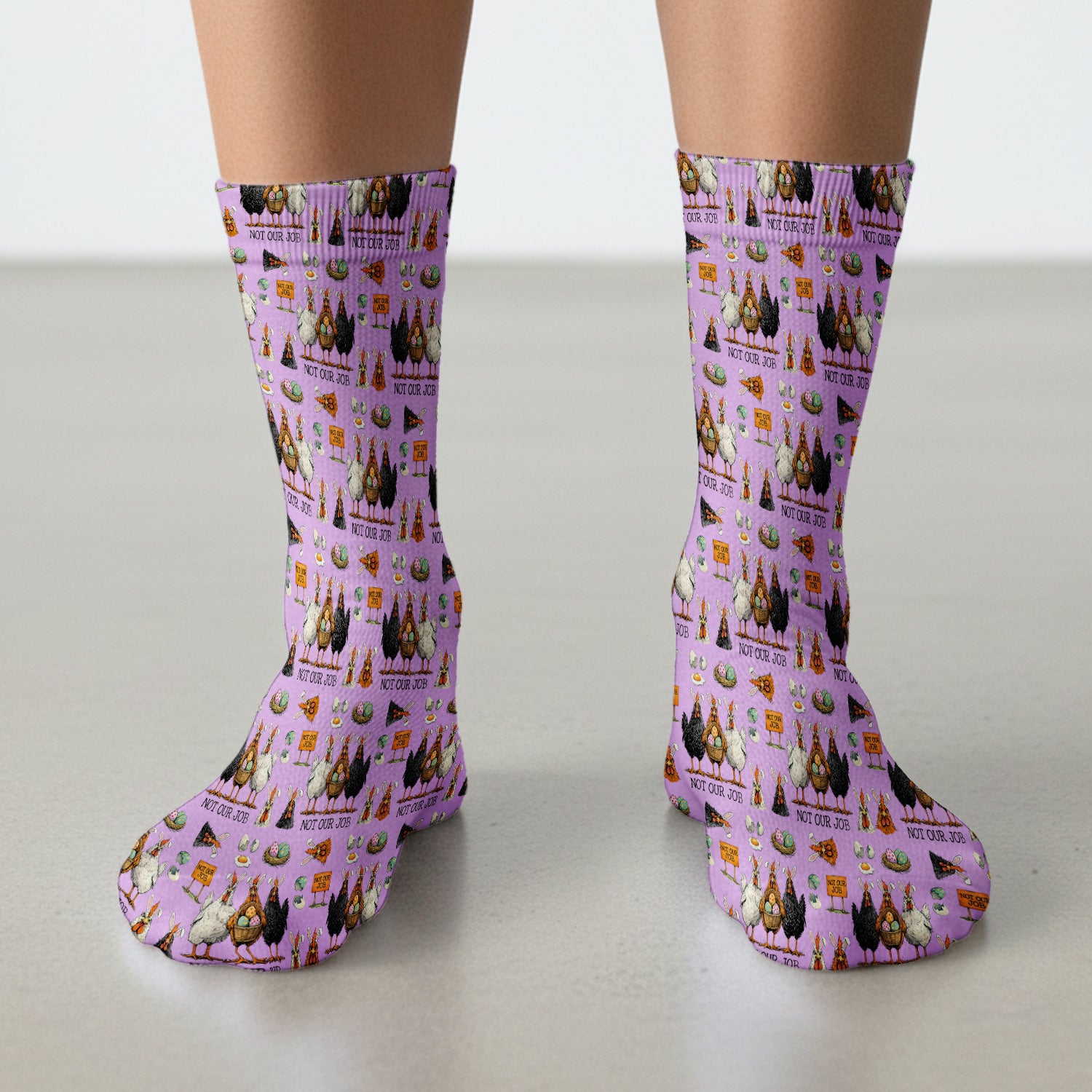 Funny Easter Chicken Humor Pattern Socks, Breathable Fabrics Medical Uniform