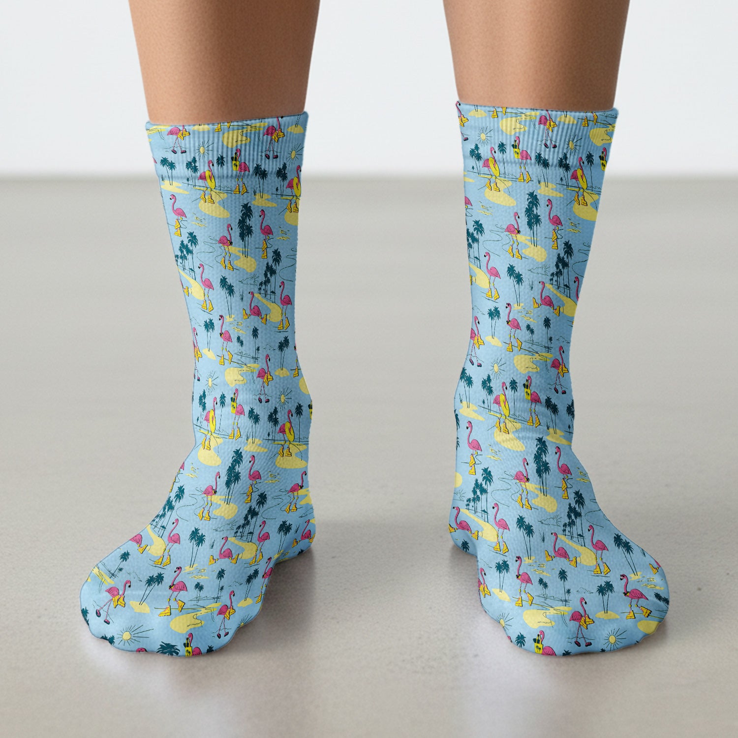 Retro Flamingo Nurse Print Socks, Adult Socks for Men and Women