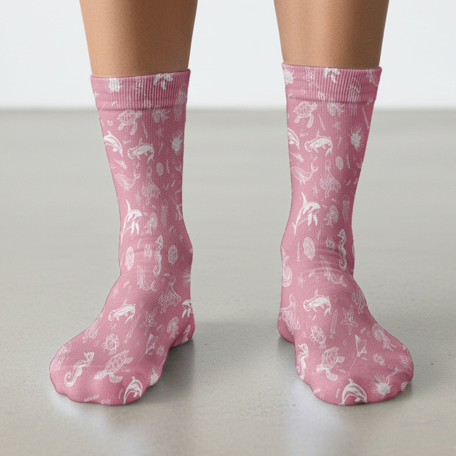 Marine Sea Life Pattern Sock, Breathable Fabrics Medical Uniform