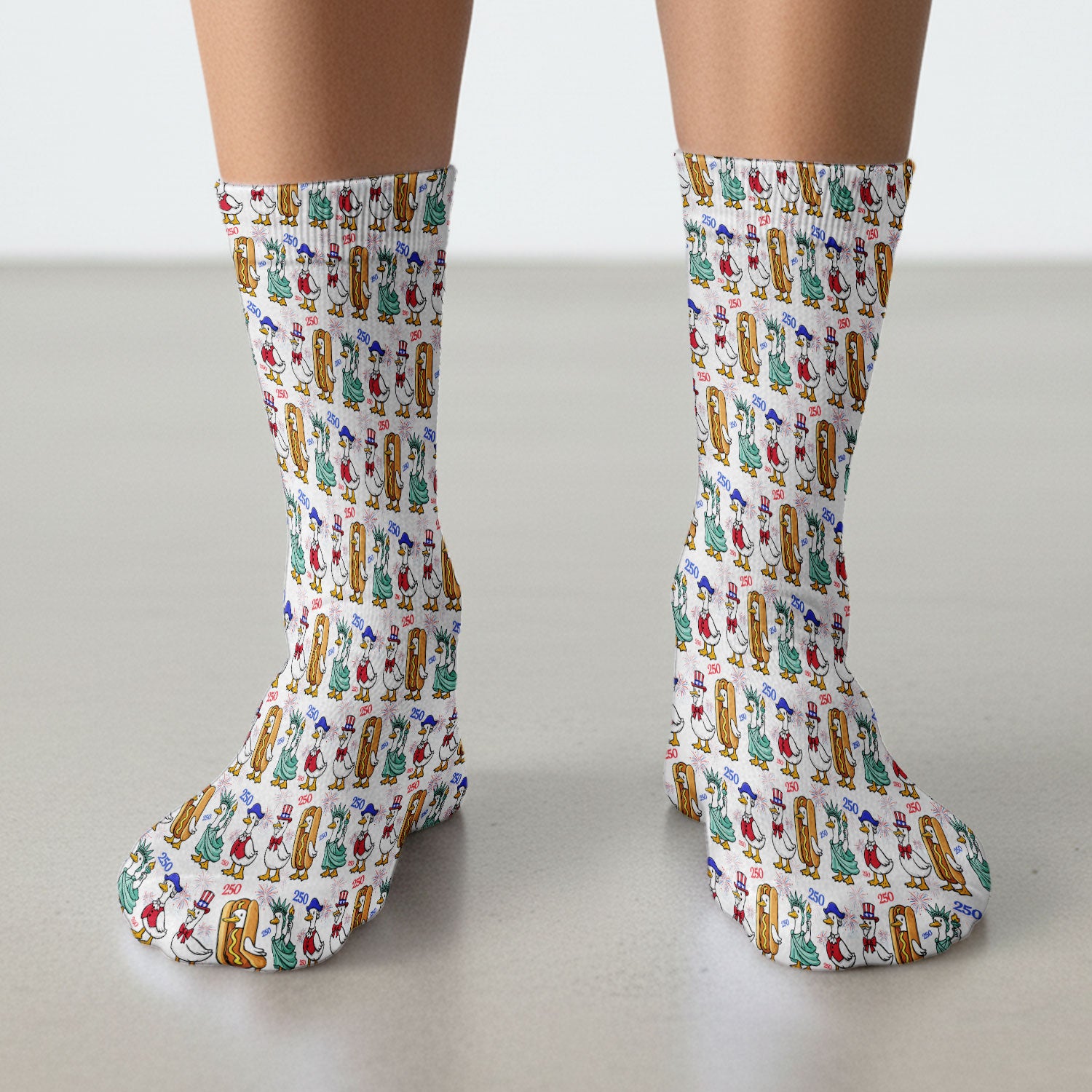 Patriotic Duck Independence Day Pattern Socks, Adult Socks for Men and Women