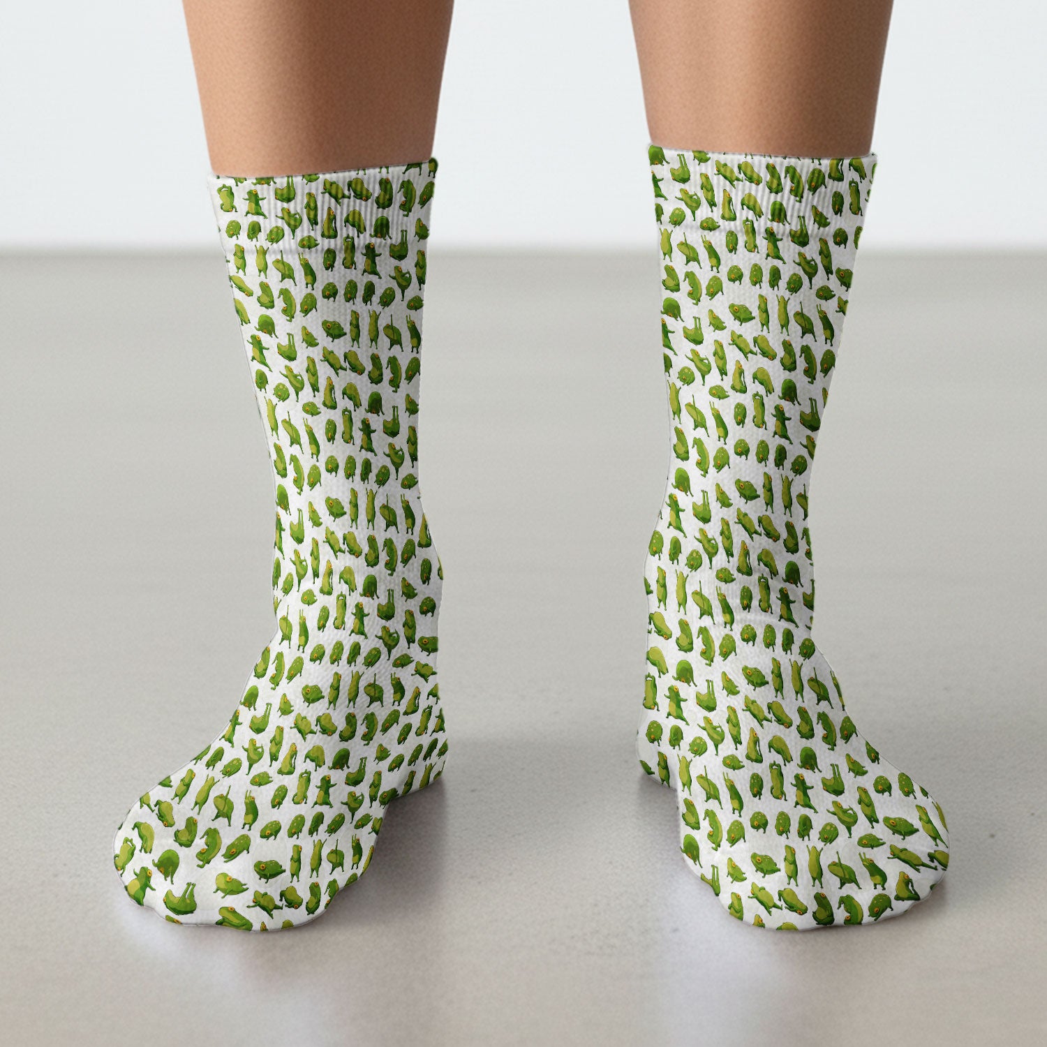 Cute Frog Cartoon Pattern Socks, Breathable Fabrics Medical Uniform