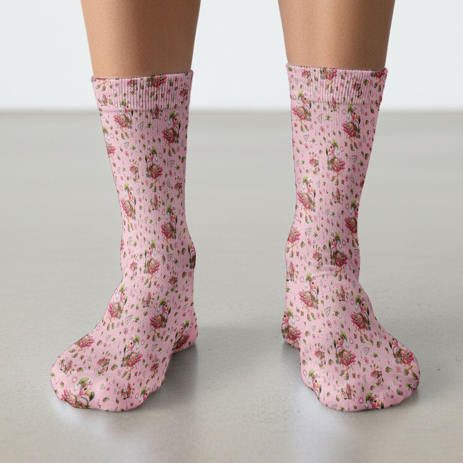Pink Flamingo Socks for Nurse Doctor - Christmas Adult Socks for Men and Women - Breathable Fabrics Medical Uniform